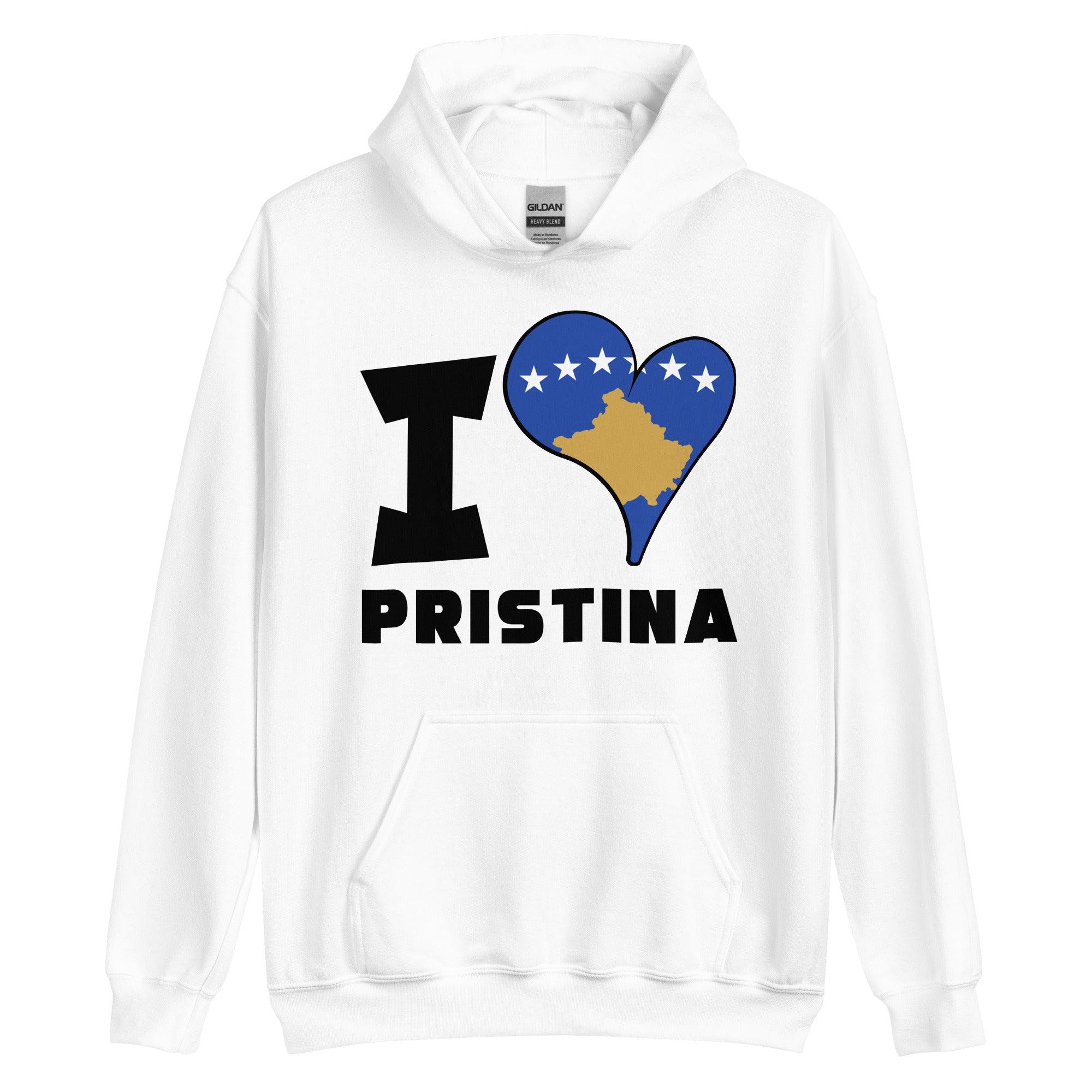 Unisex Hoodie - I Love Pristina Flag