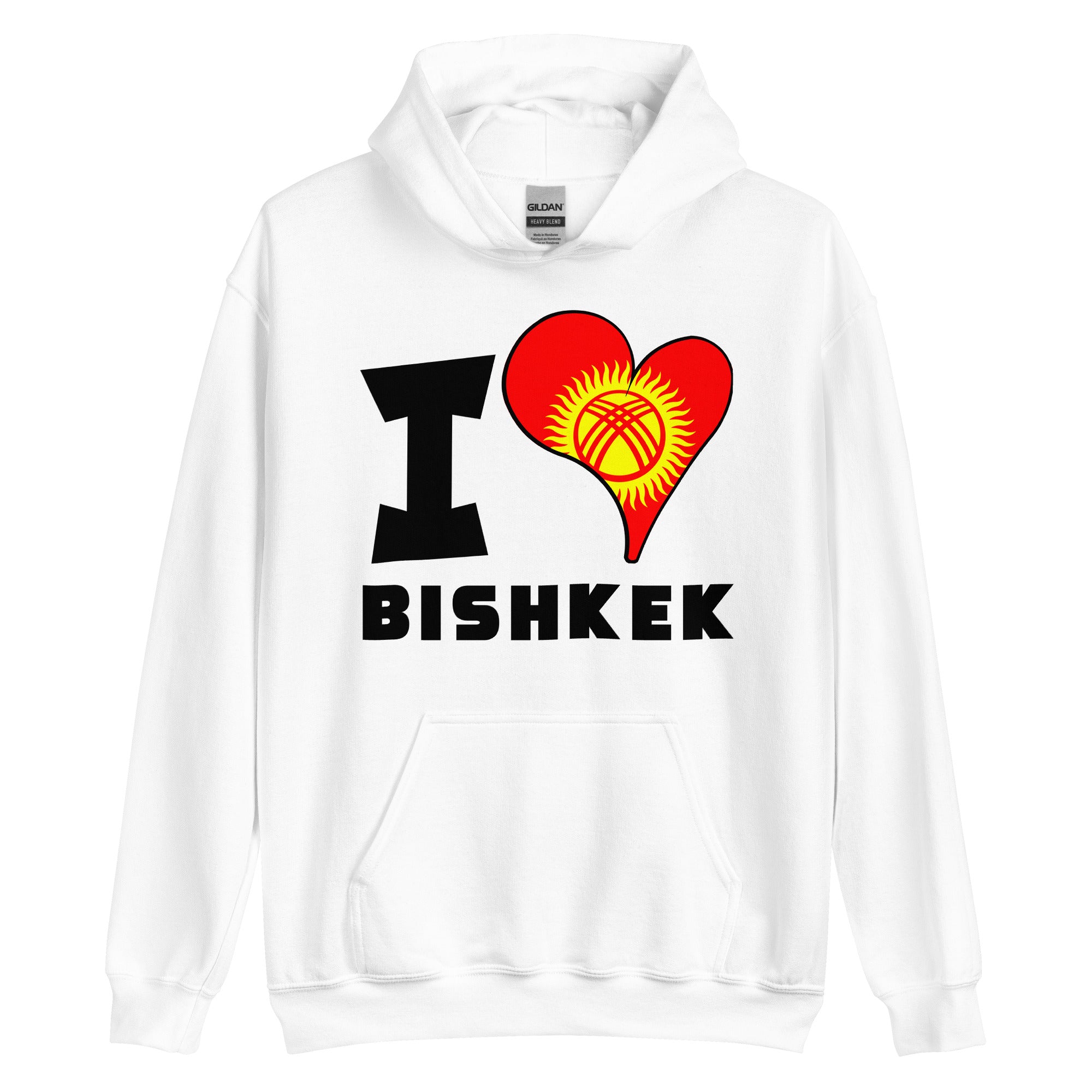 Unisex Hoodie - I Love Bishkek Flag