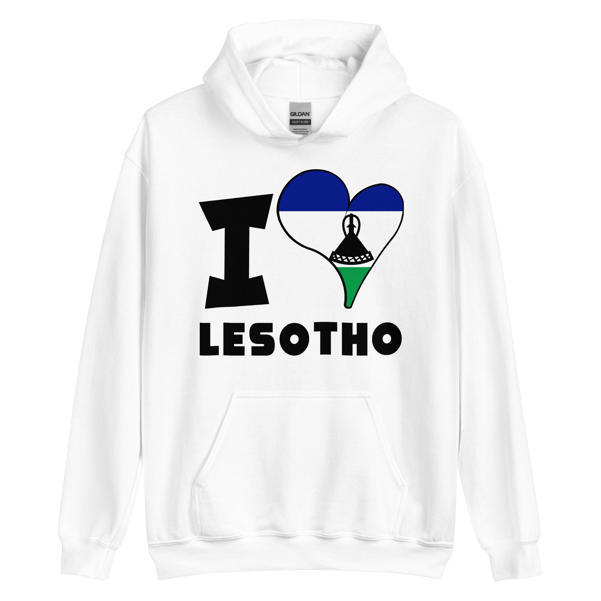 Unisex Hoodie - I Love Lesotho Flag