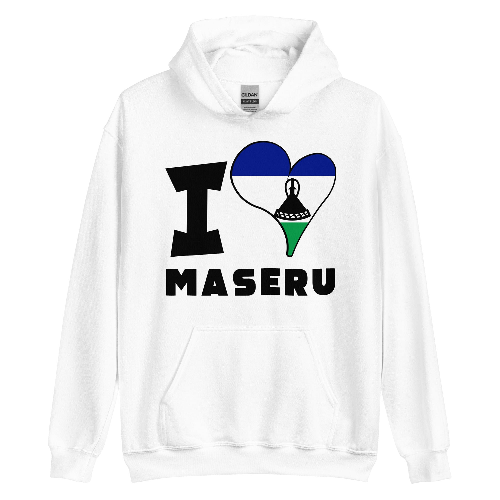 Unisex Hoodie - I Love Maseru Flag