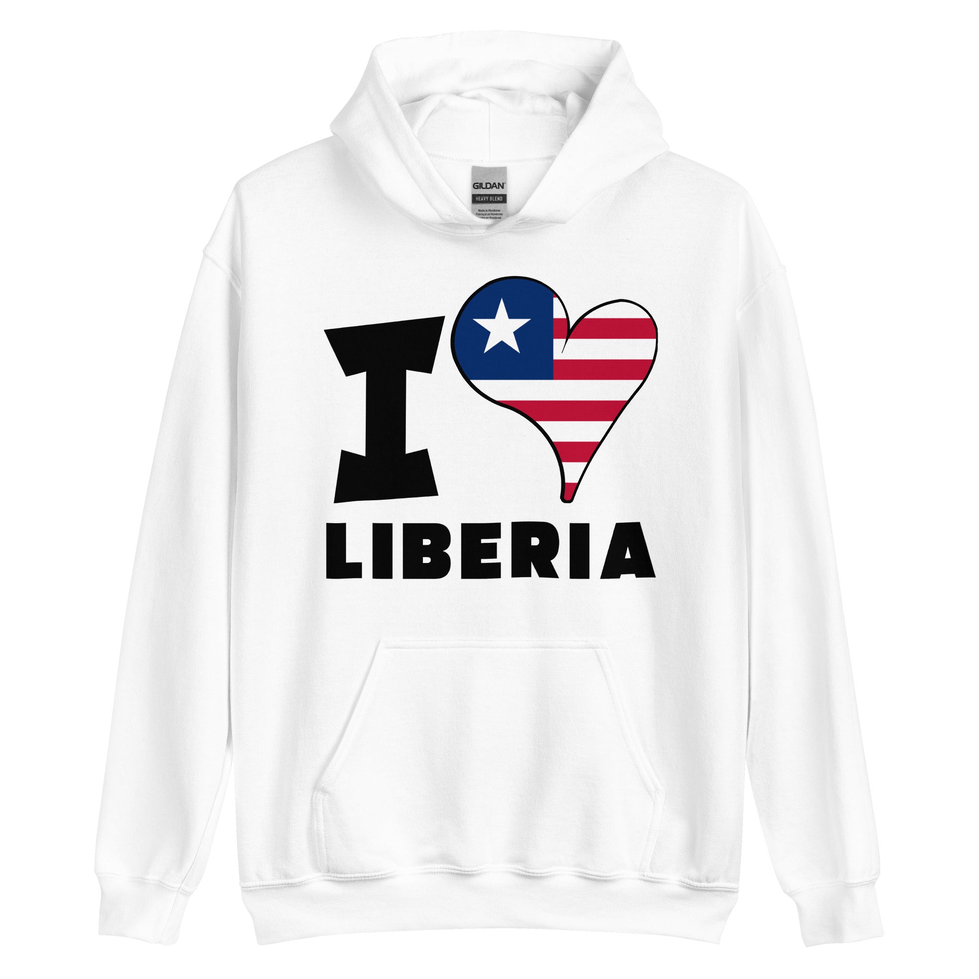 Unisex Hoodie - I Love Liberia Flag