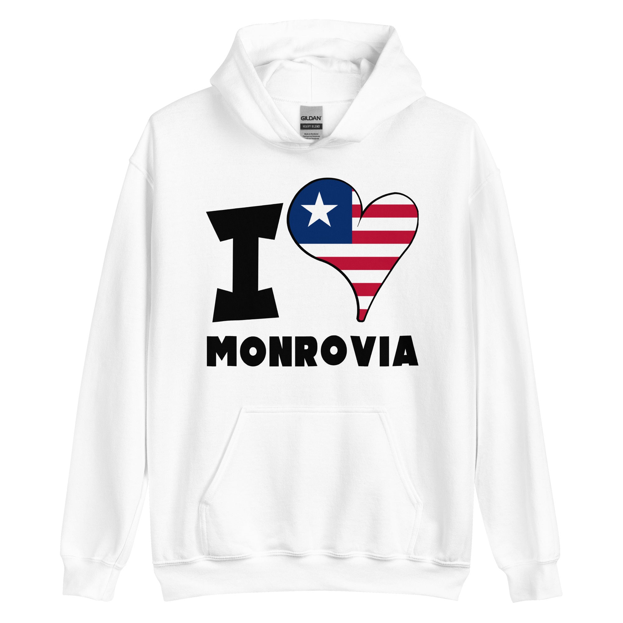 Unisex Hoodie - I Love Monrovia Flag