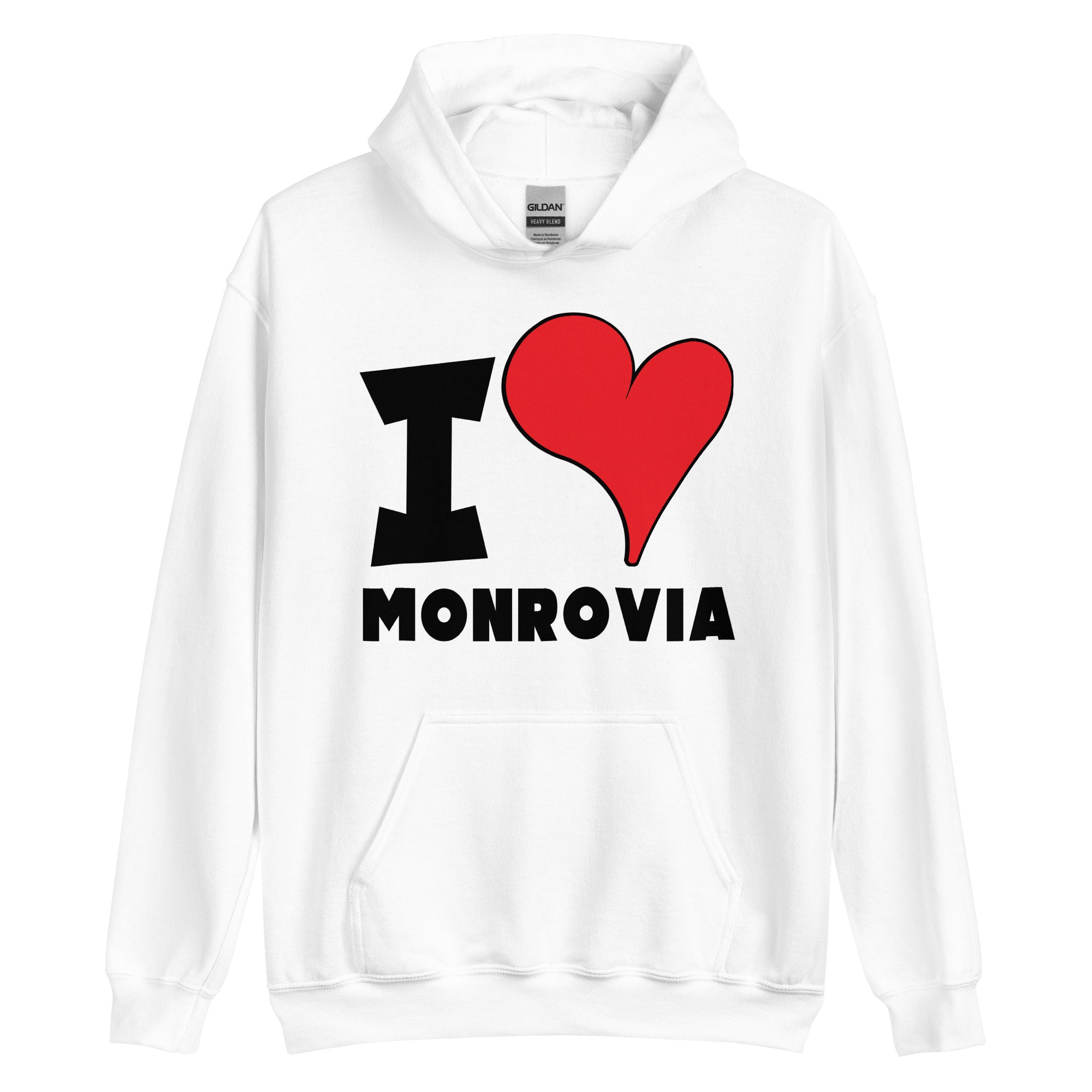 Unisex Hoodie - I Love Monrovia Red