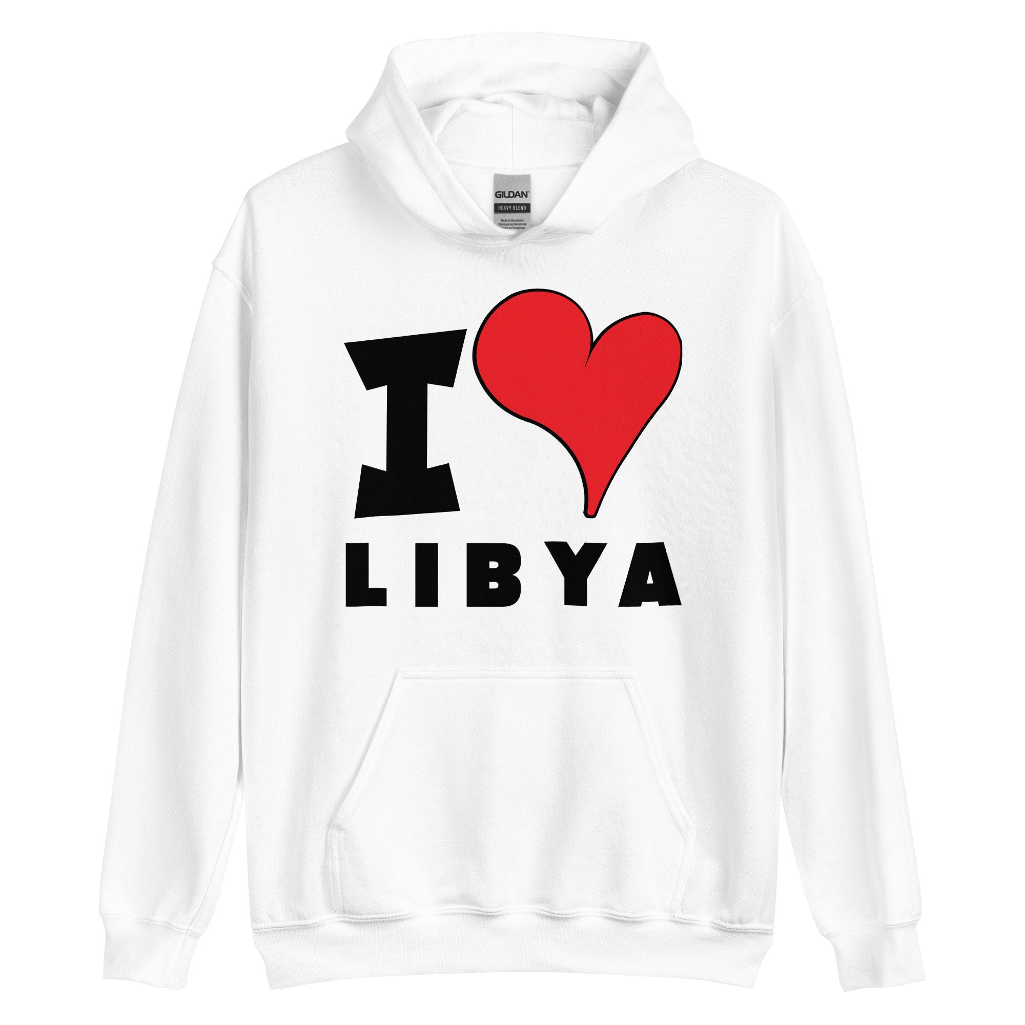 Unisex Hoodie - I Love Libya Red