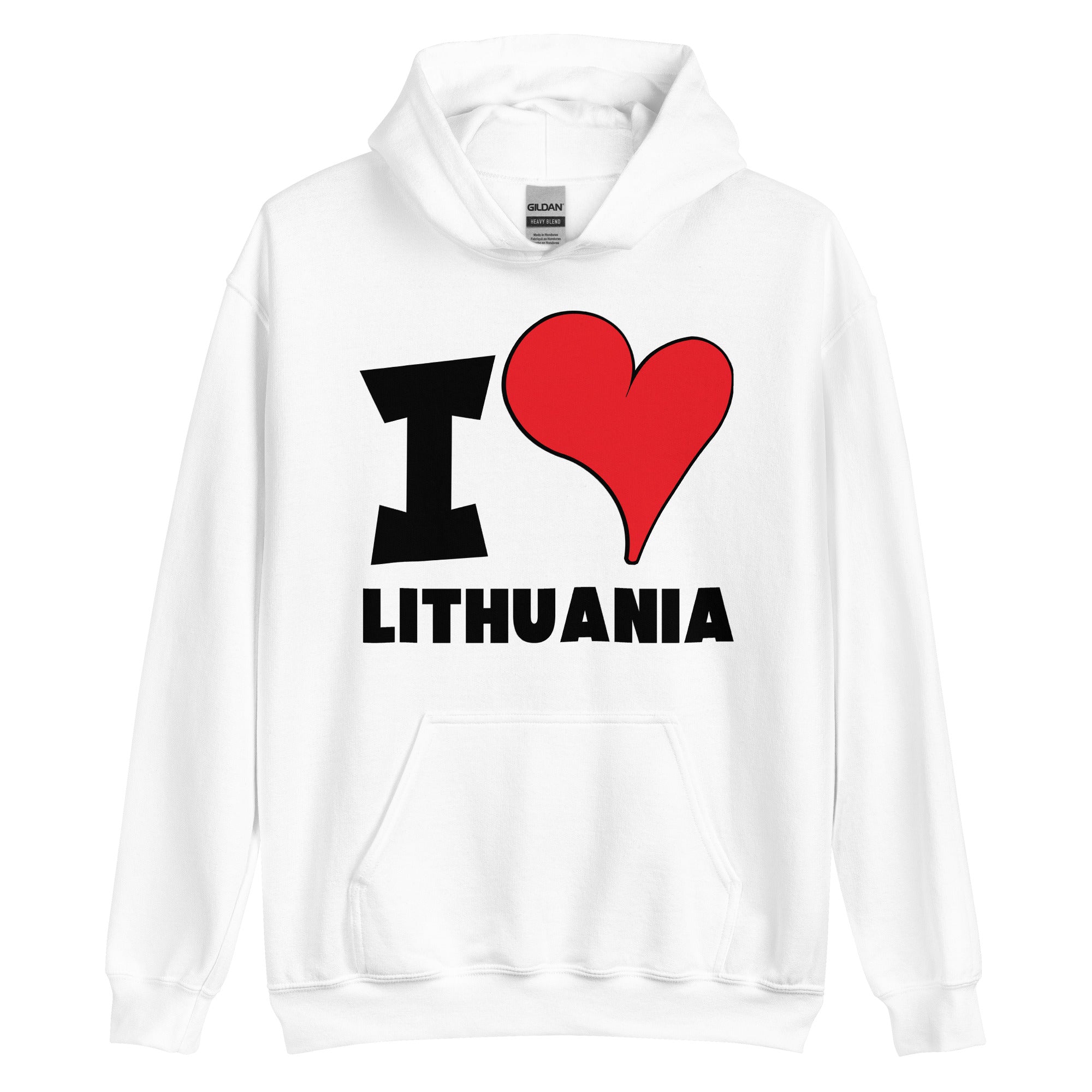 Unisex Hoodie - I Love Lithuania Red