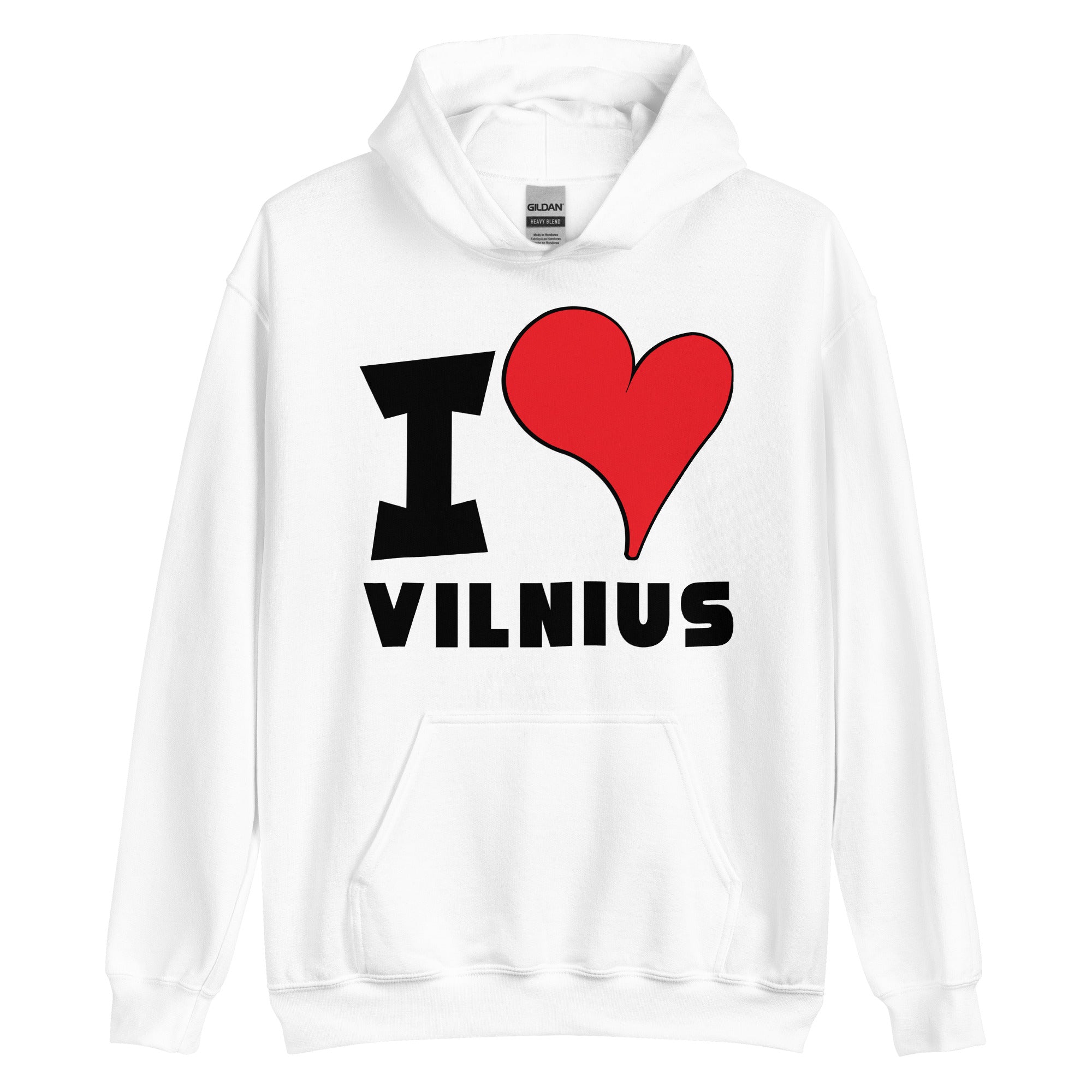 Unisex Hoodie - I Love Vilnius Red