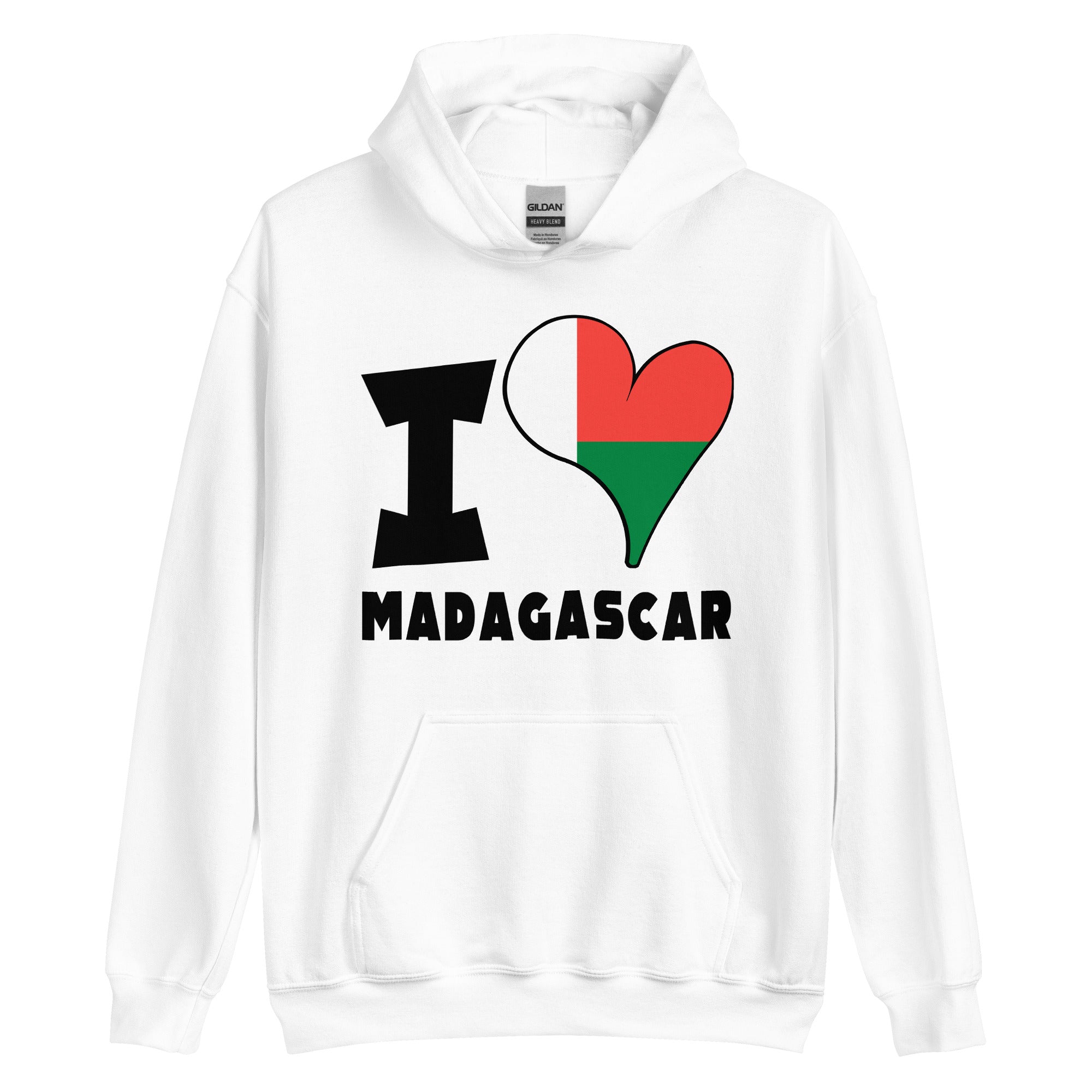 Unisex Hoodie - I Love Madagascar Flag