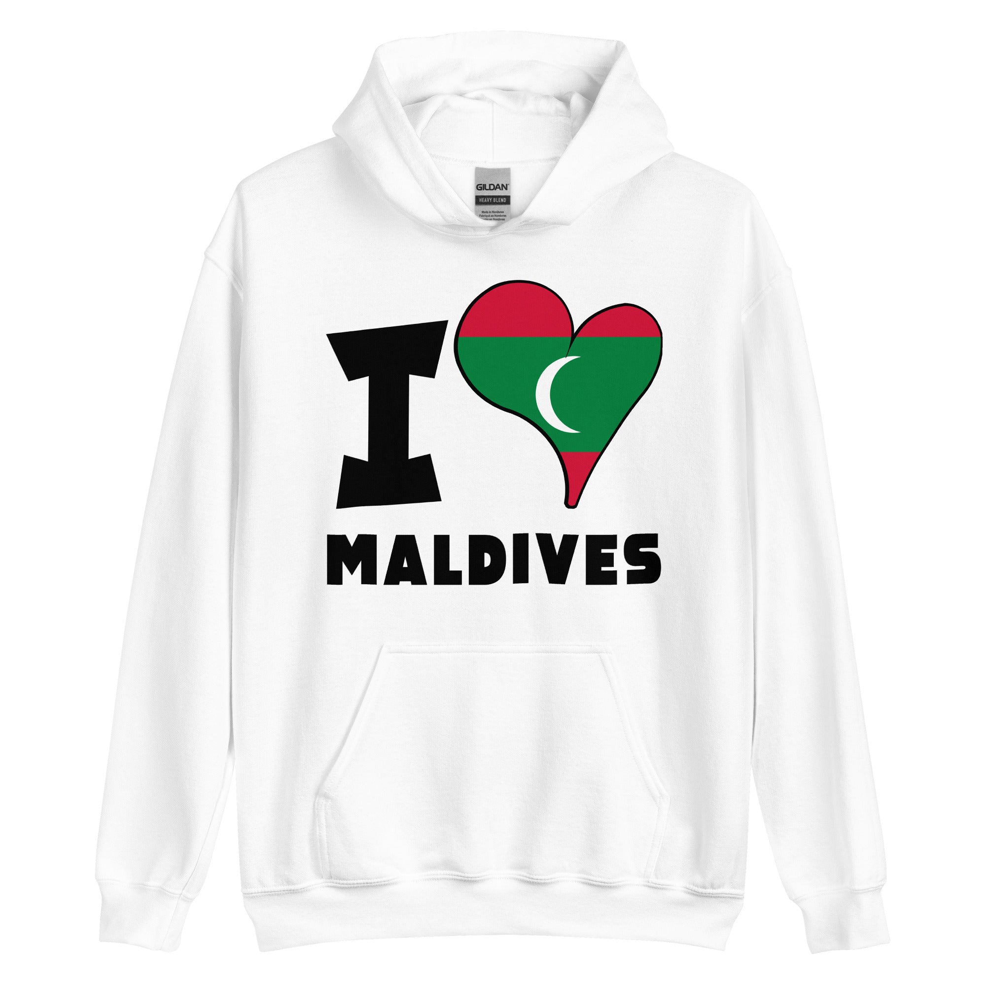 Unisex Hoodie - I Love Maldives Flag