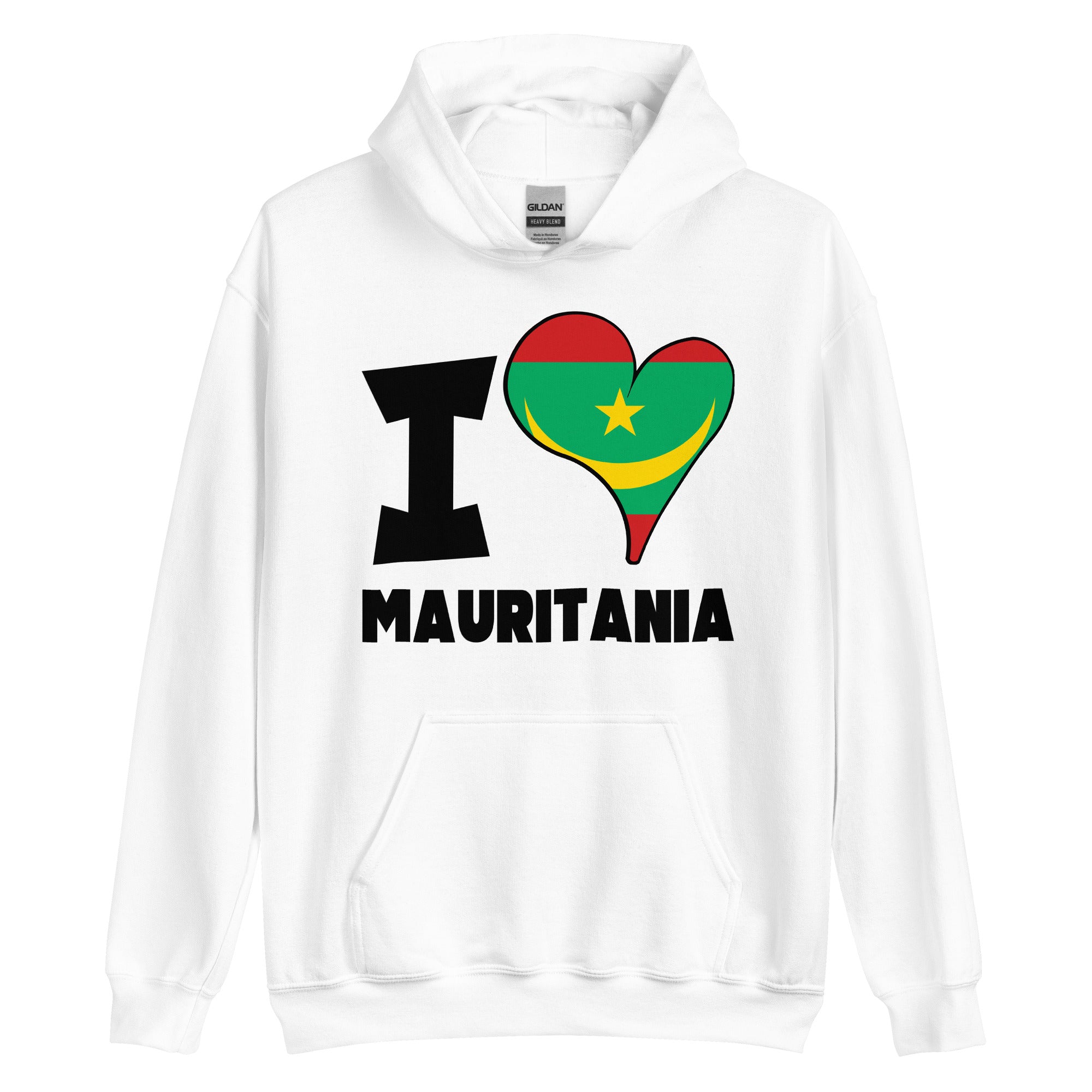 Unisex Hoodie - I Love Mauritania Flag