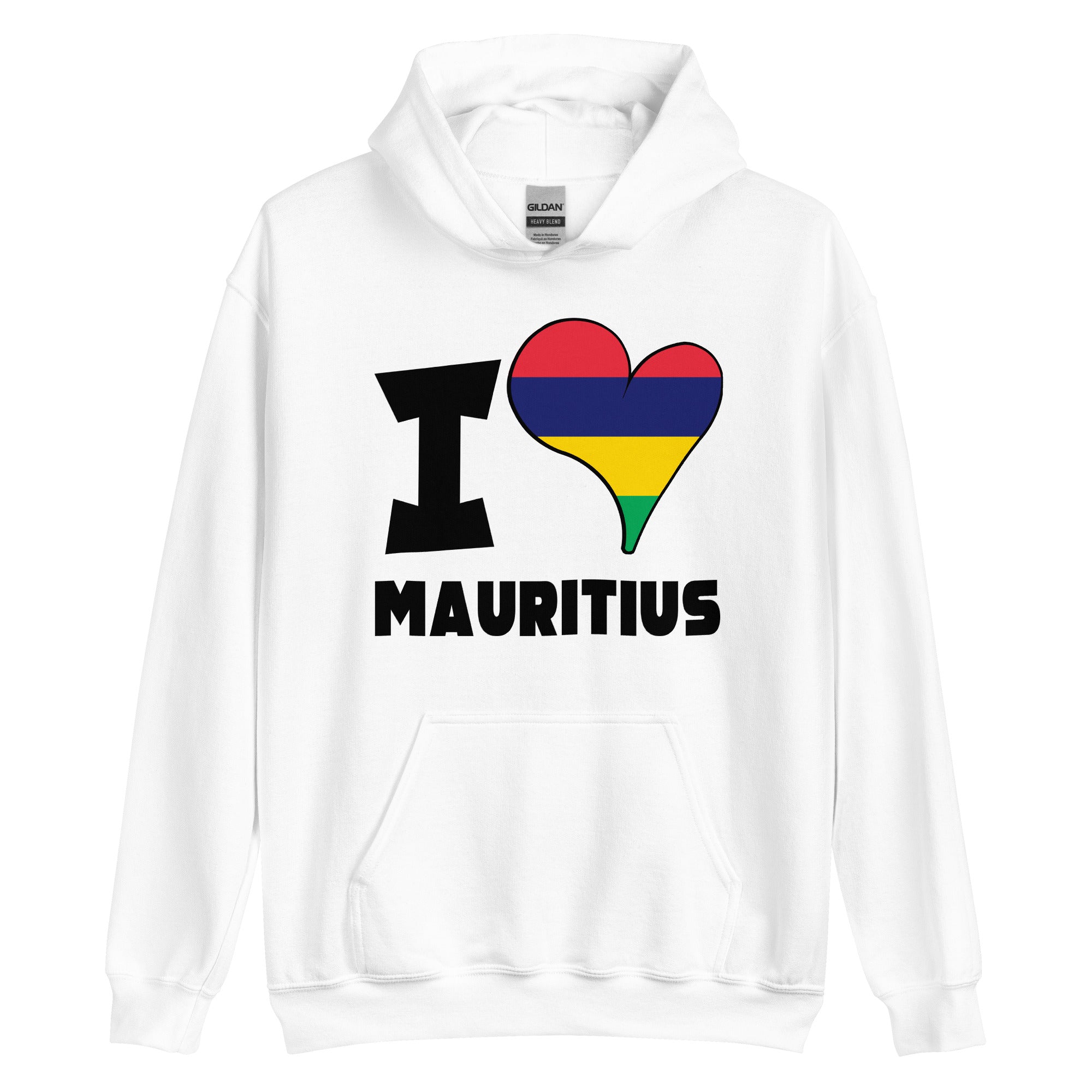 Unisex Hoodie - I Love Mauritius Red