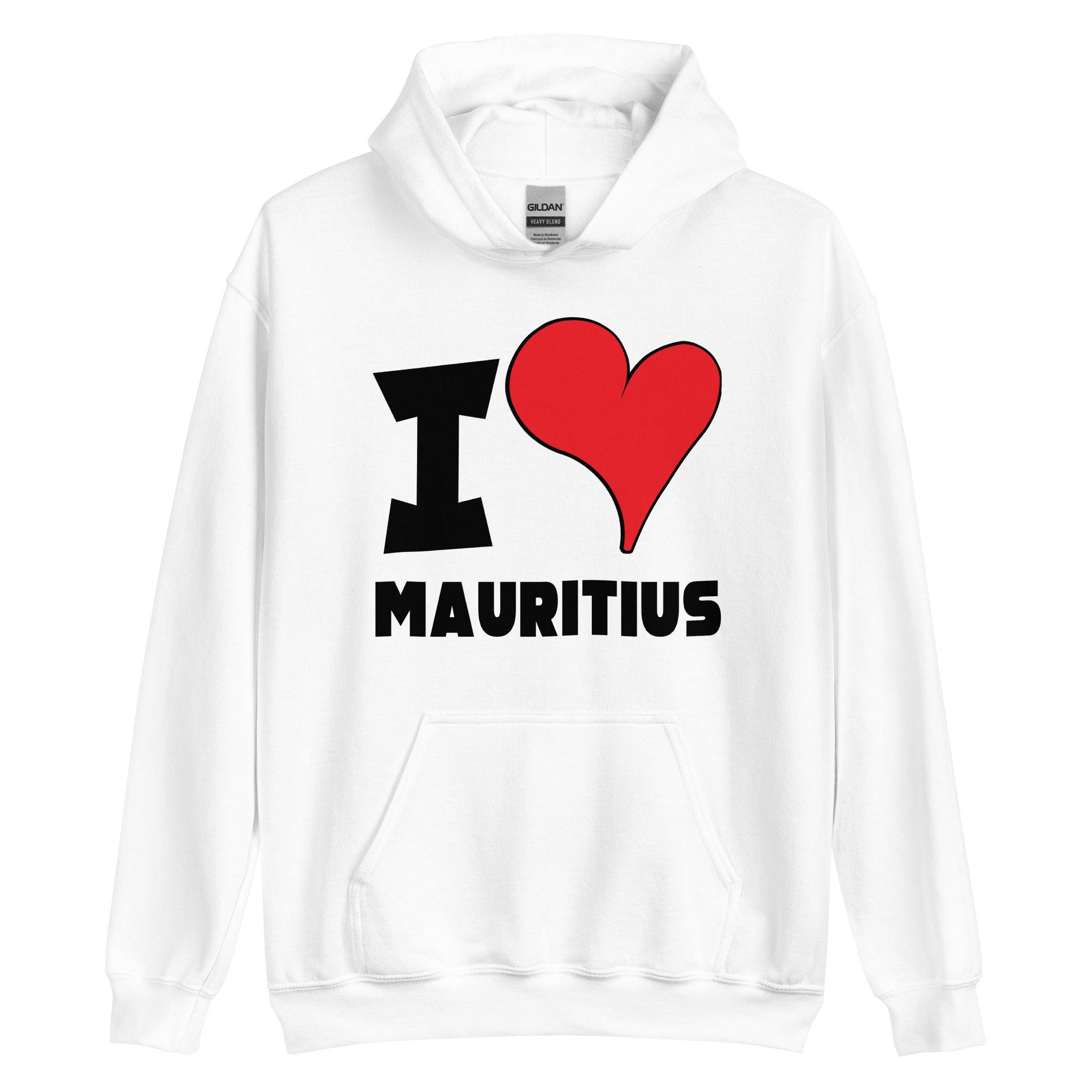 Unisex Hoodie - I Love Mauritius Red