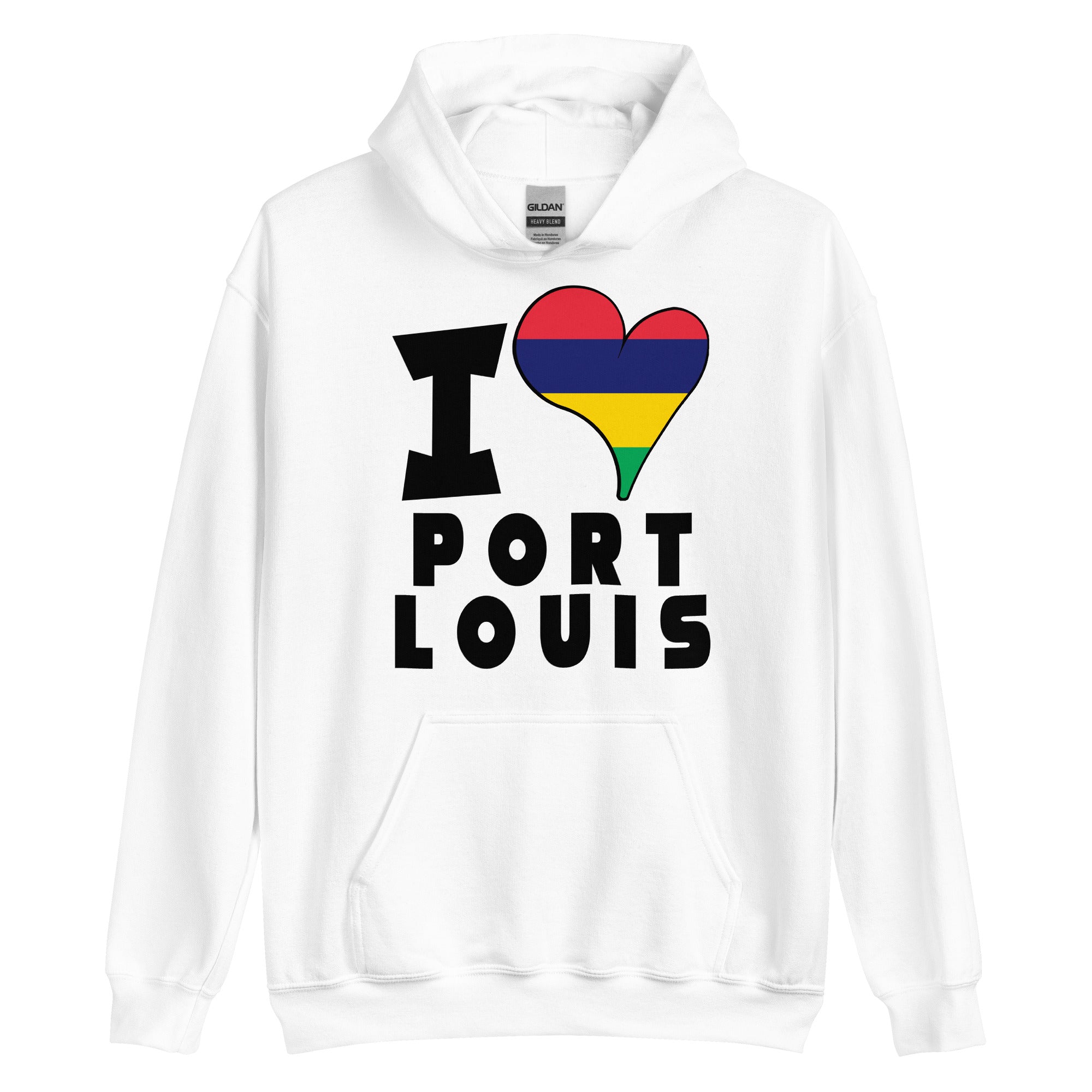 Unisex Hoodie - I Love Port Louis Flag