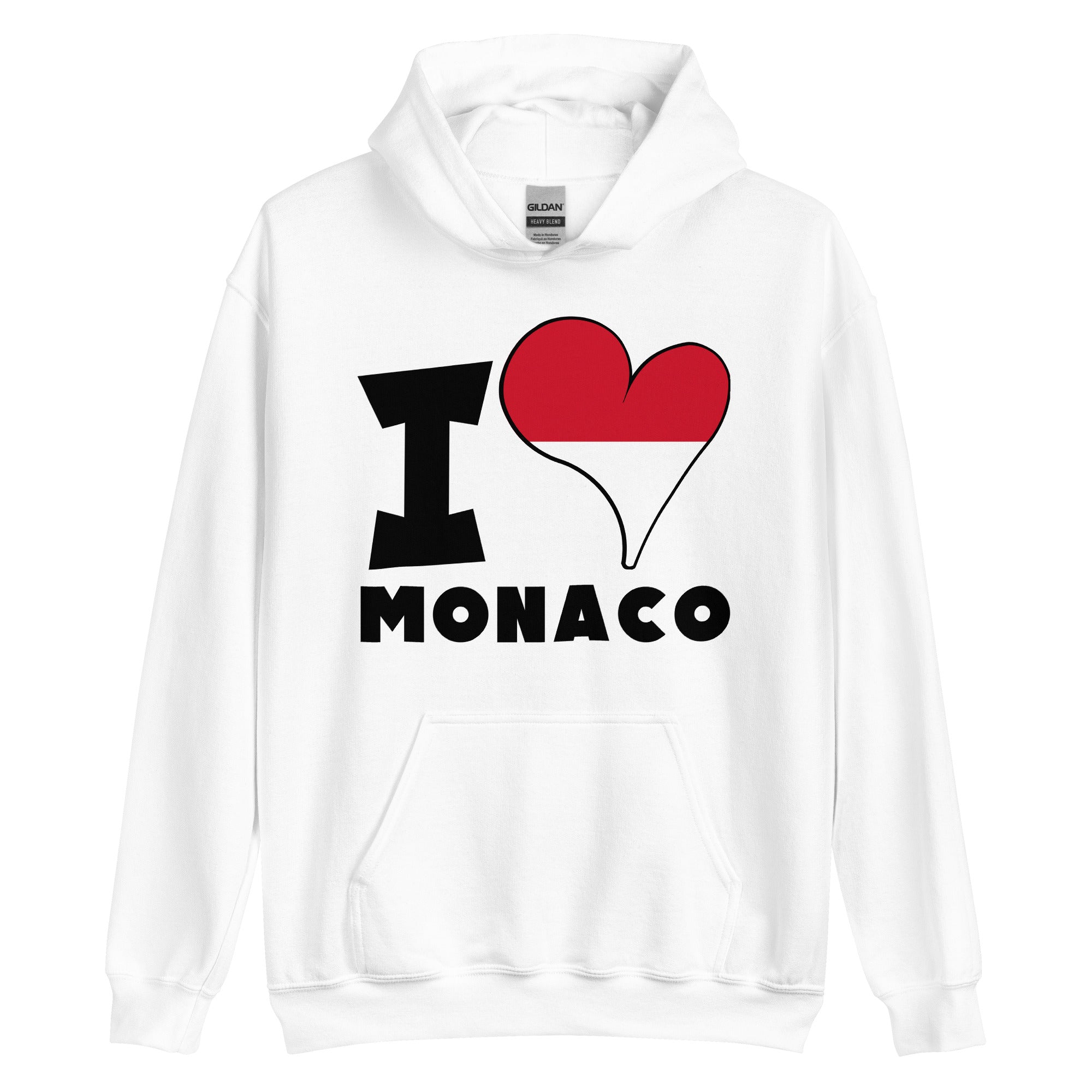 Unisex Hoodie - I Love Monaco Flag