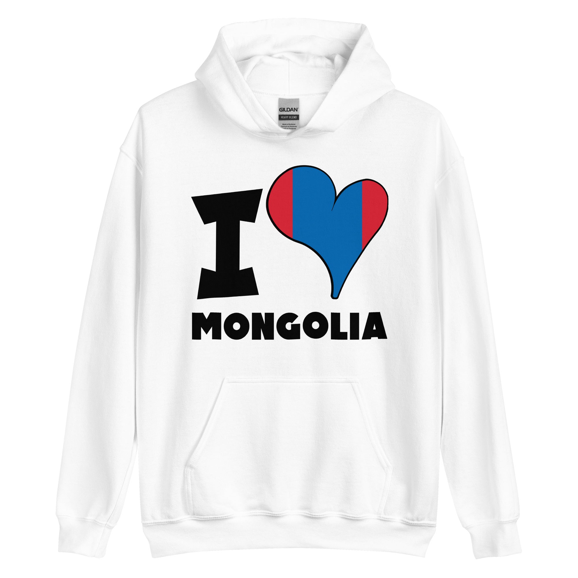 Unisex Hoodie - I Love Mongolia Flag