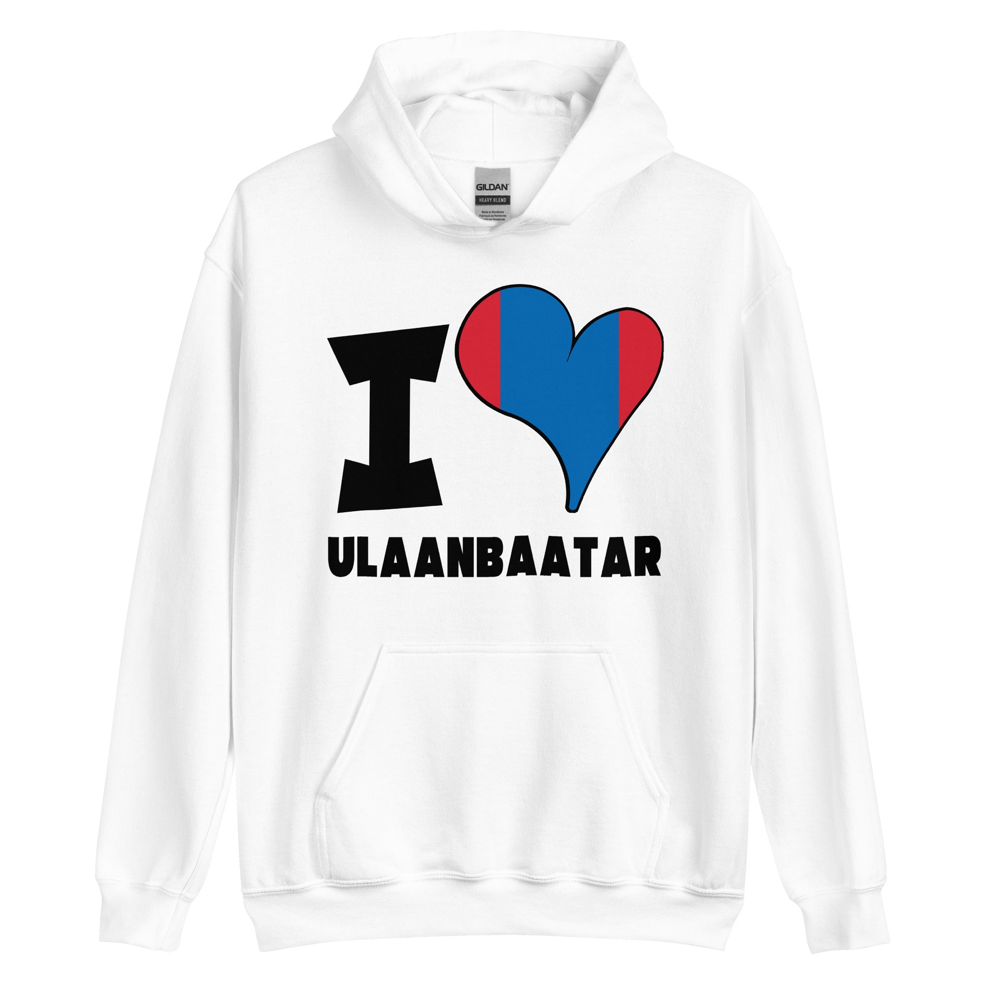 Unisex Hoodie - I Love Ulaanbaatar Flag