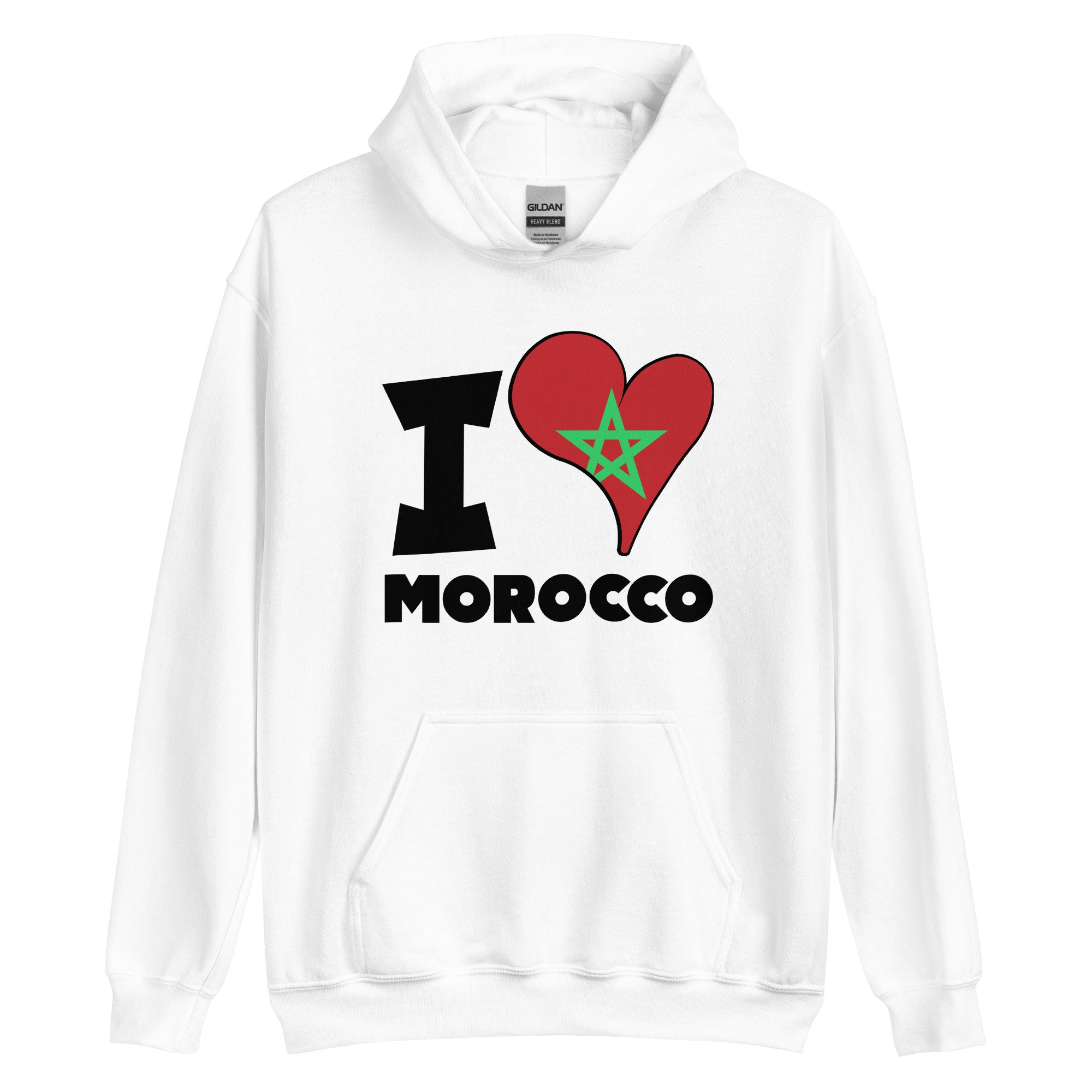 Unisex Hoodie - I Love Morocco Flag