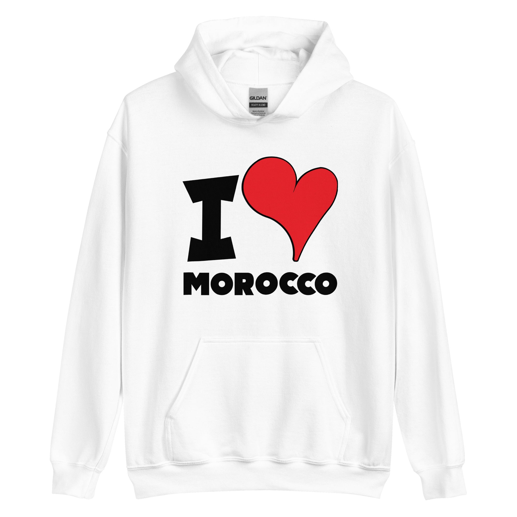 Unisex Hoodie - I Love Morocco Red