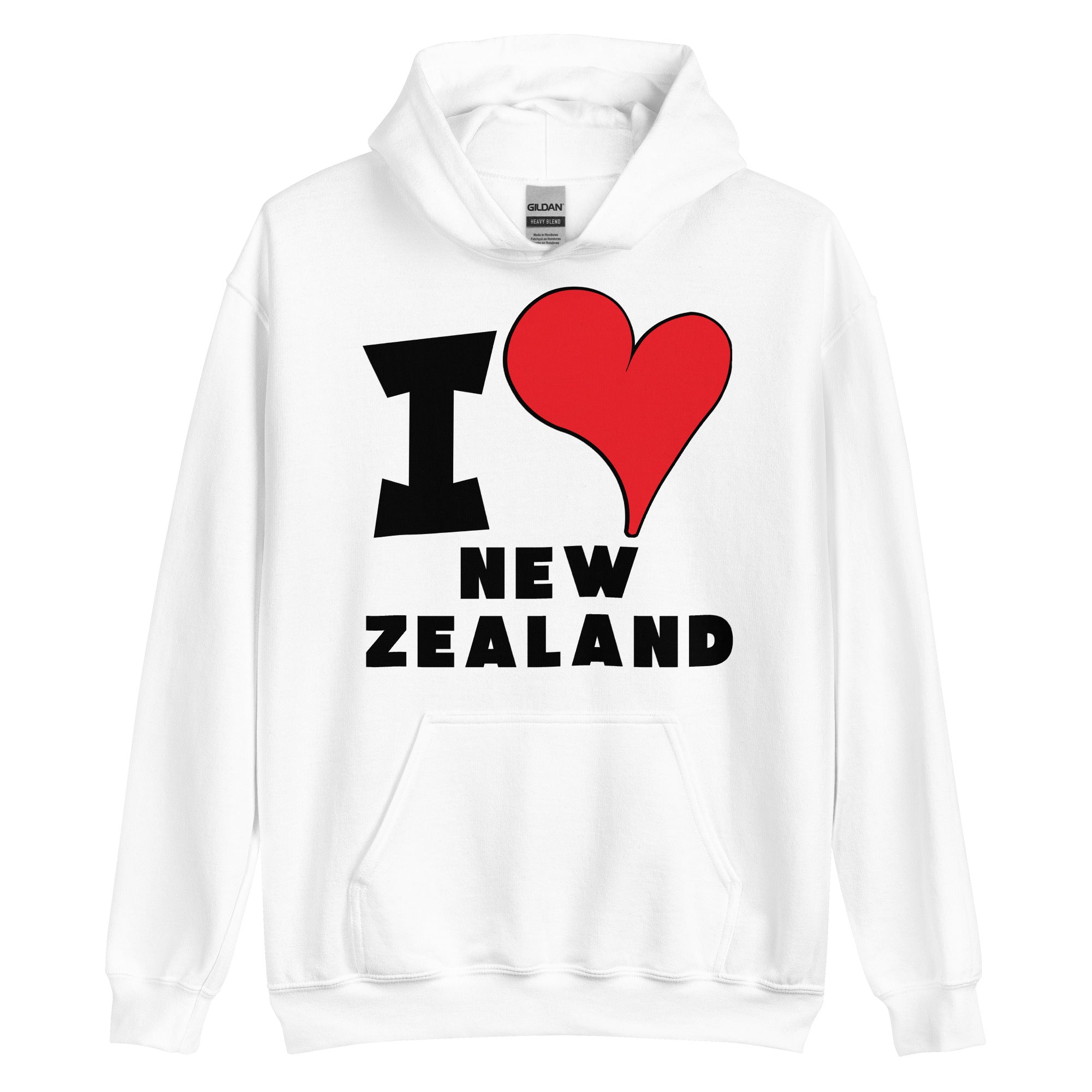 Unisex Hoodie - I Love New Zealand Red