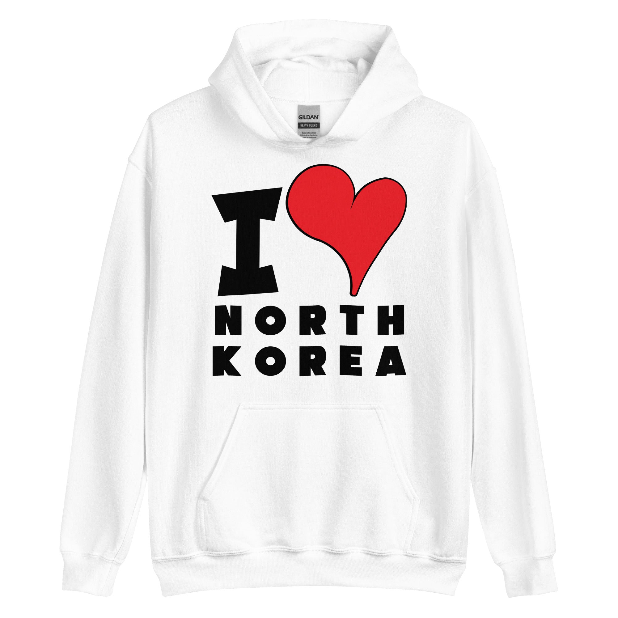 Unisex Hoodie - I Love North Korea Red