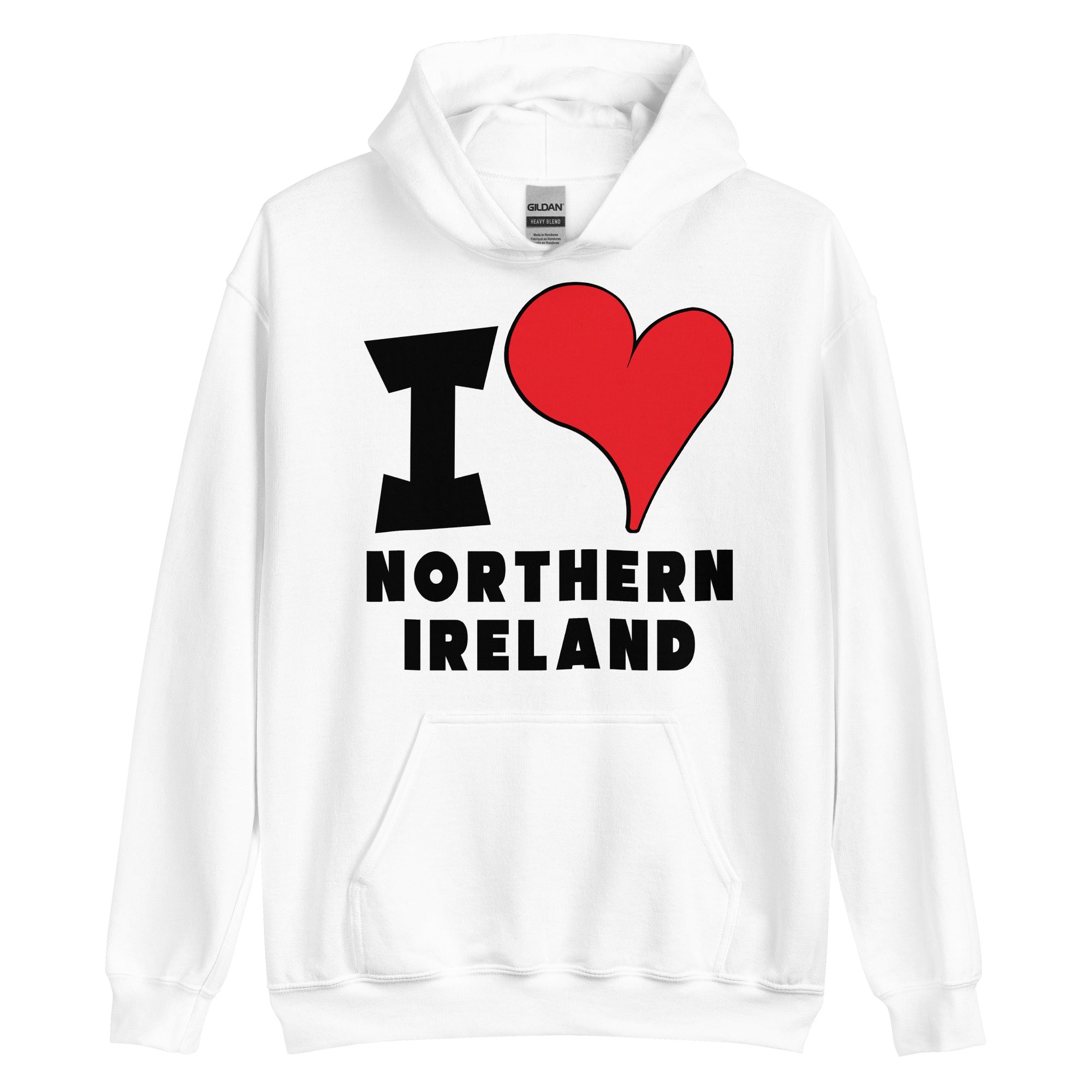 Unisex Hoodie - I Love Northern Ireland Red