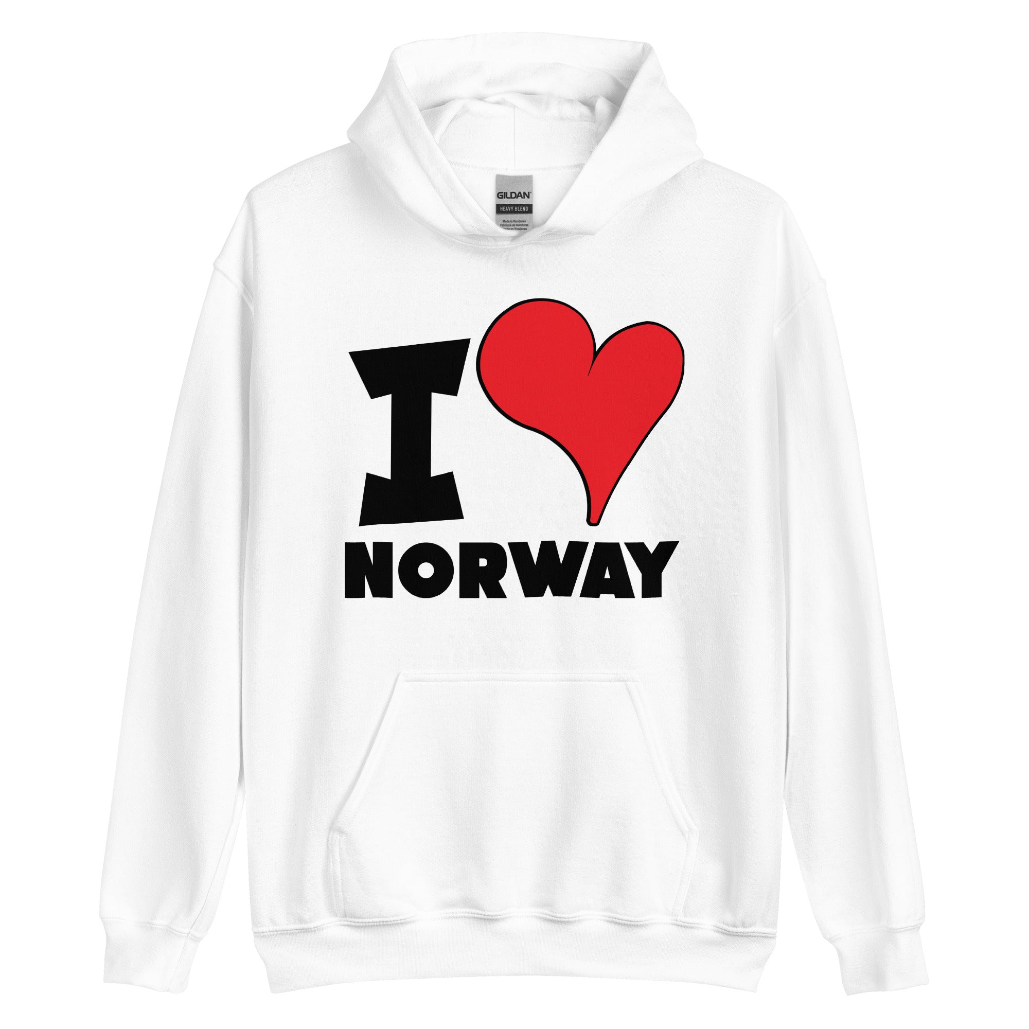 Unisex Hoodie - I Love Norway Red