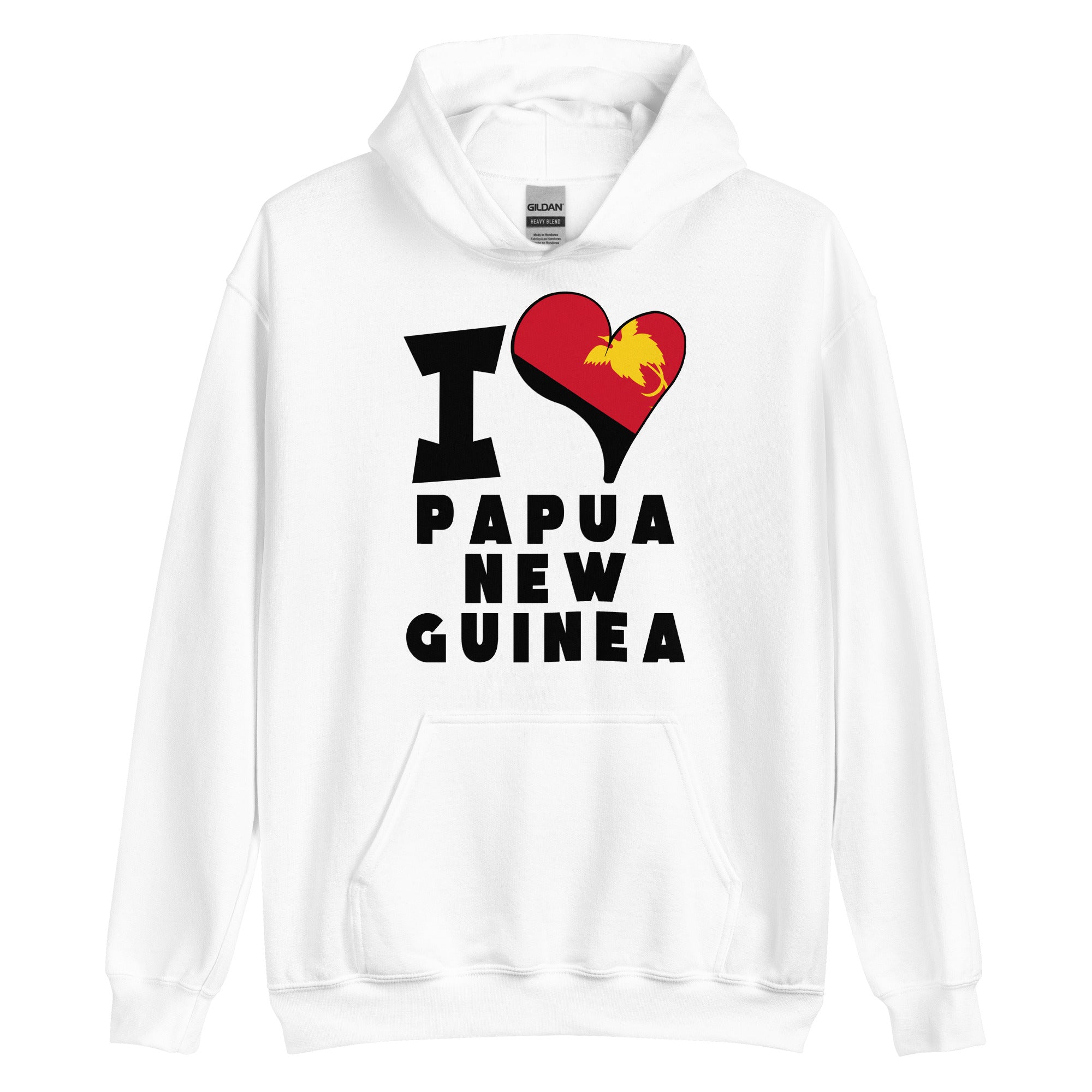 Unisex Hoodie - I Love Papua New Guinea Flag