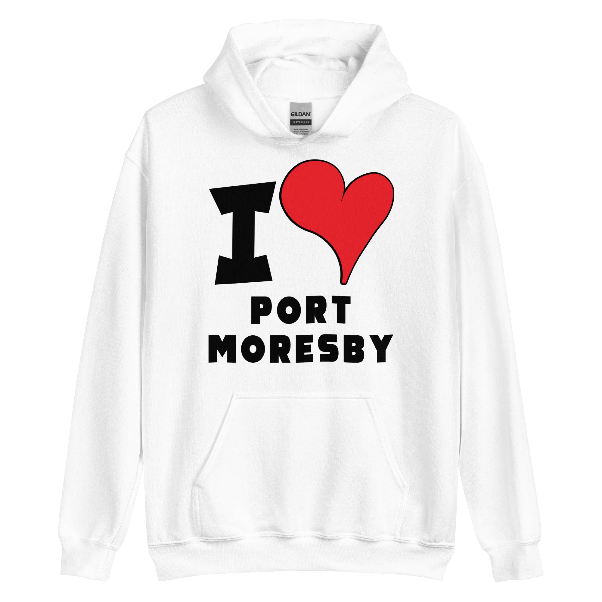 Unisex Hoodie - I Love Port Moresby Red