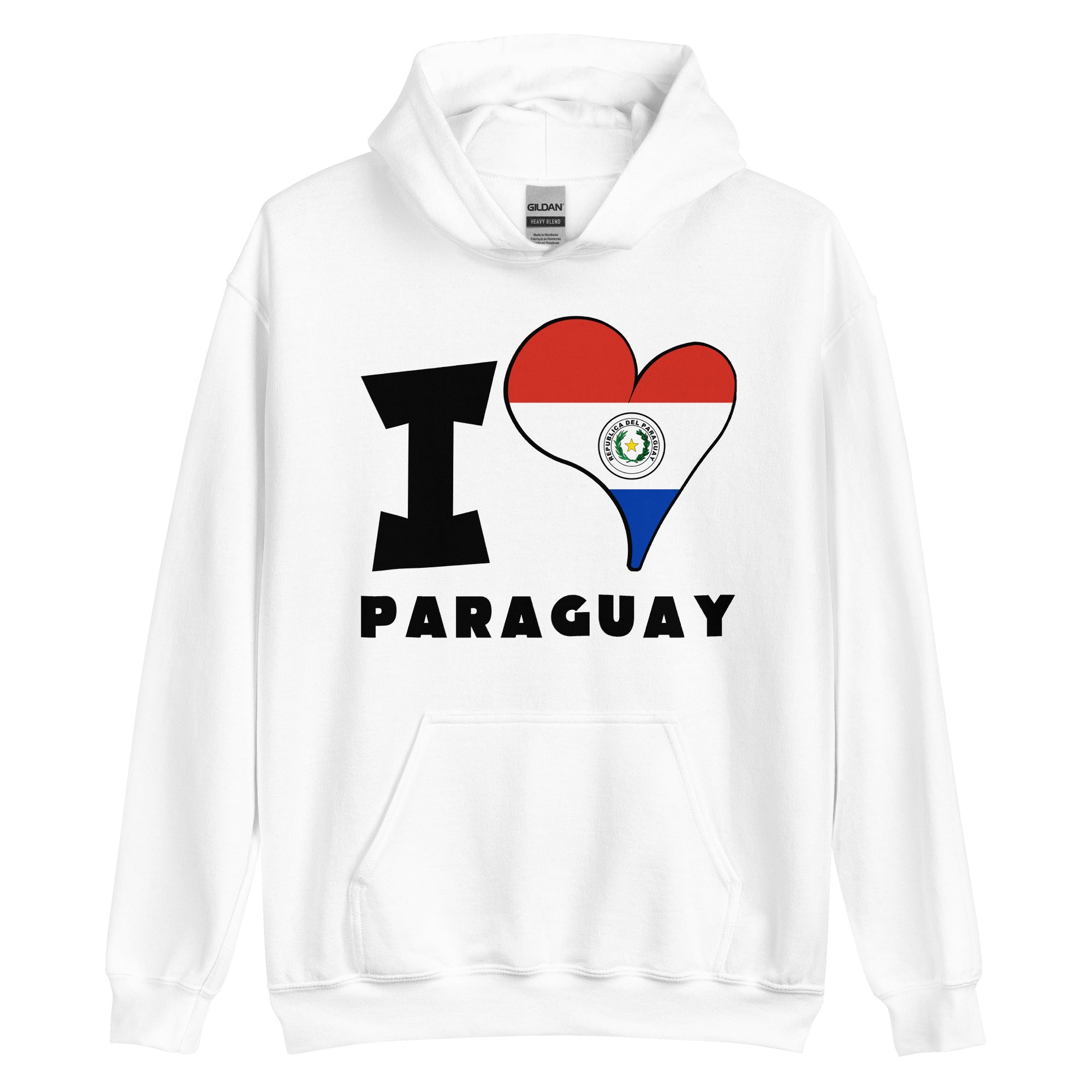 Unisex Hoodie - I Love Paraguay Flag