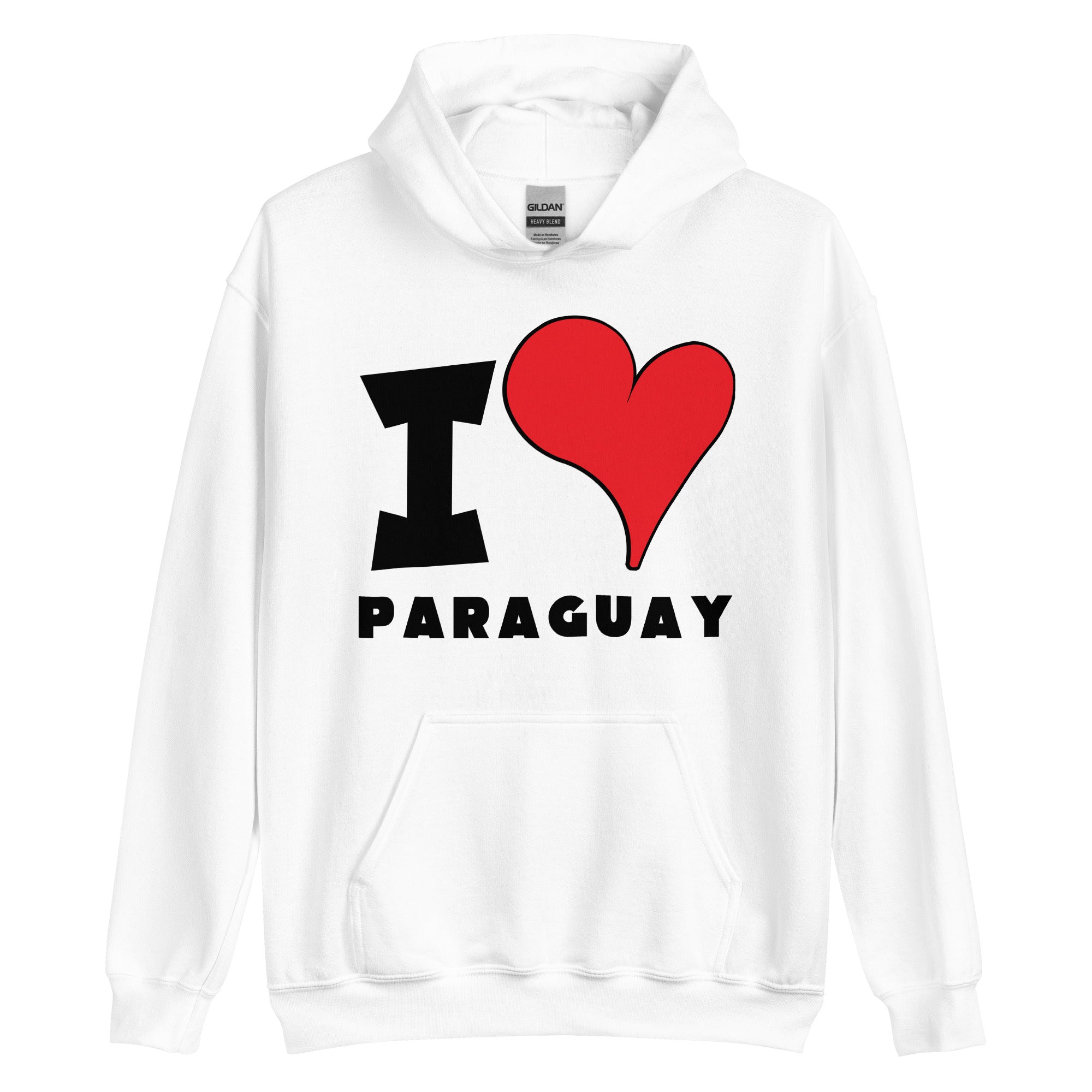 Unisex Hoodie - I Love Paraguay Red