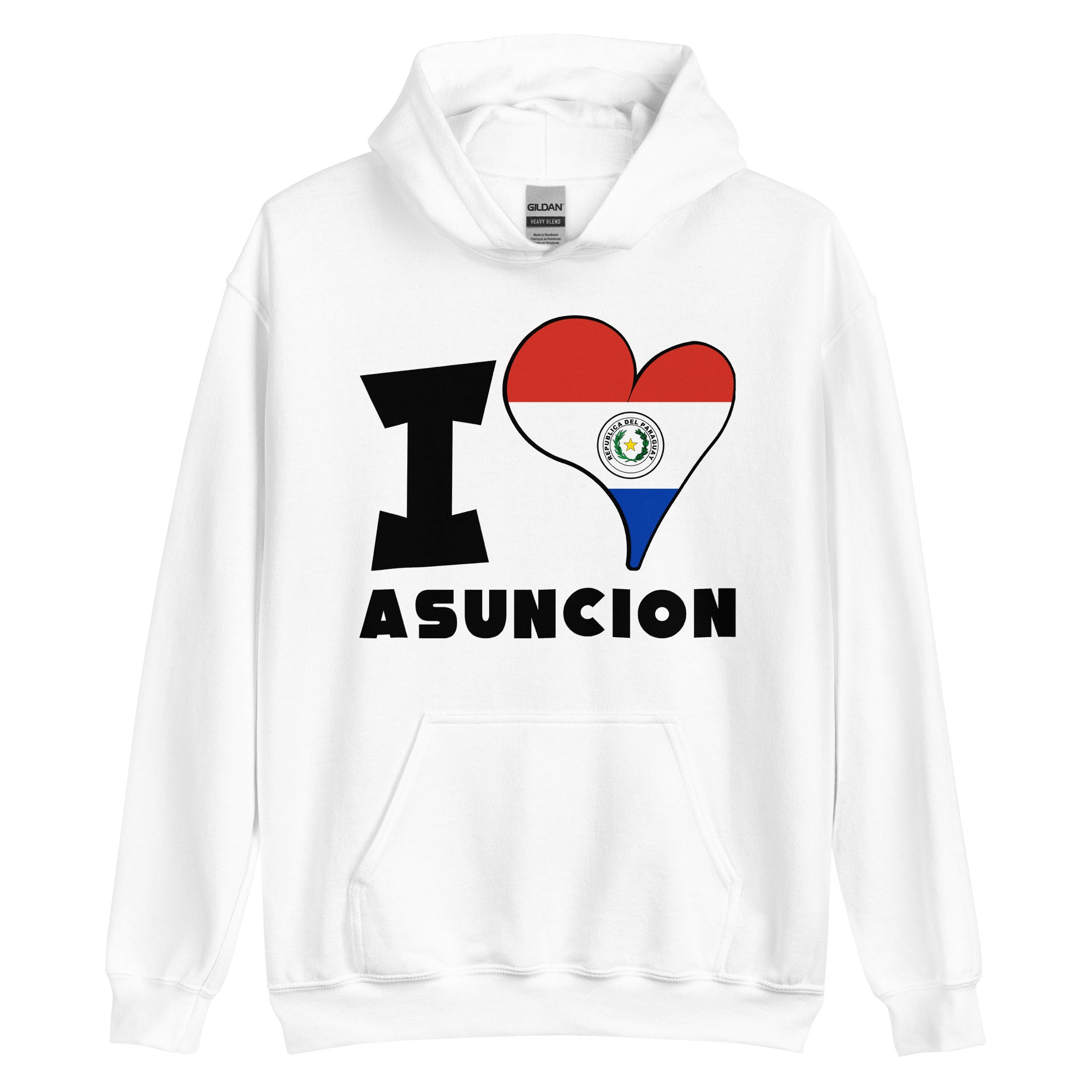 Unisex Hoodie - I Love Asunción Flag