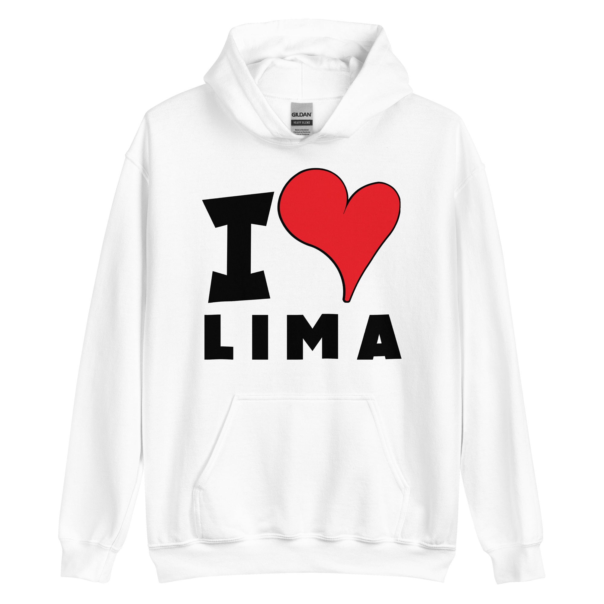 Unisex Hoodie - I Love Lima Red