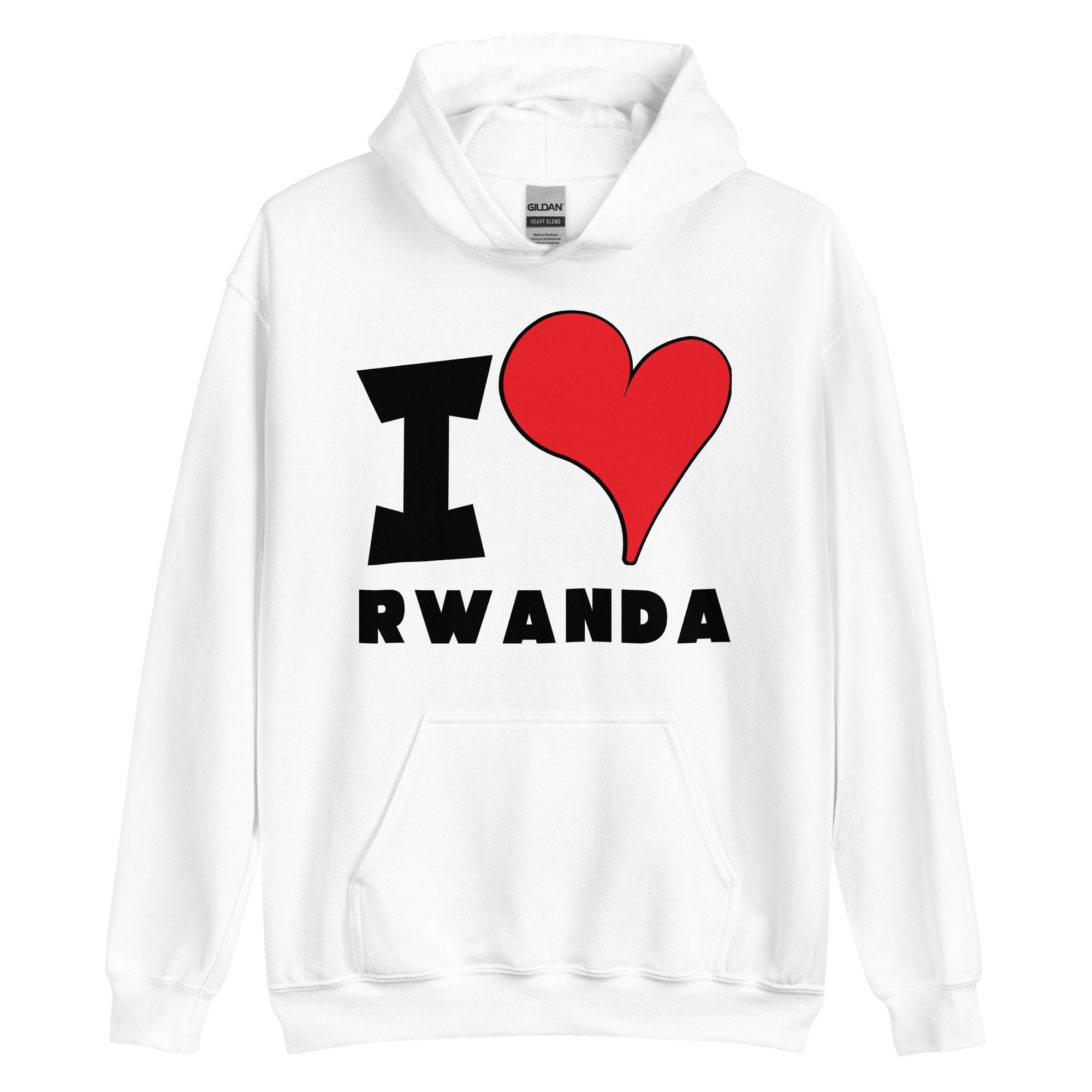 Unisex Hoodie - I Love Rwanda Red