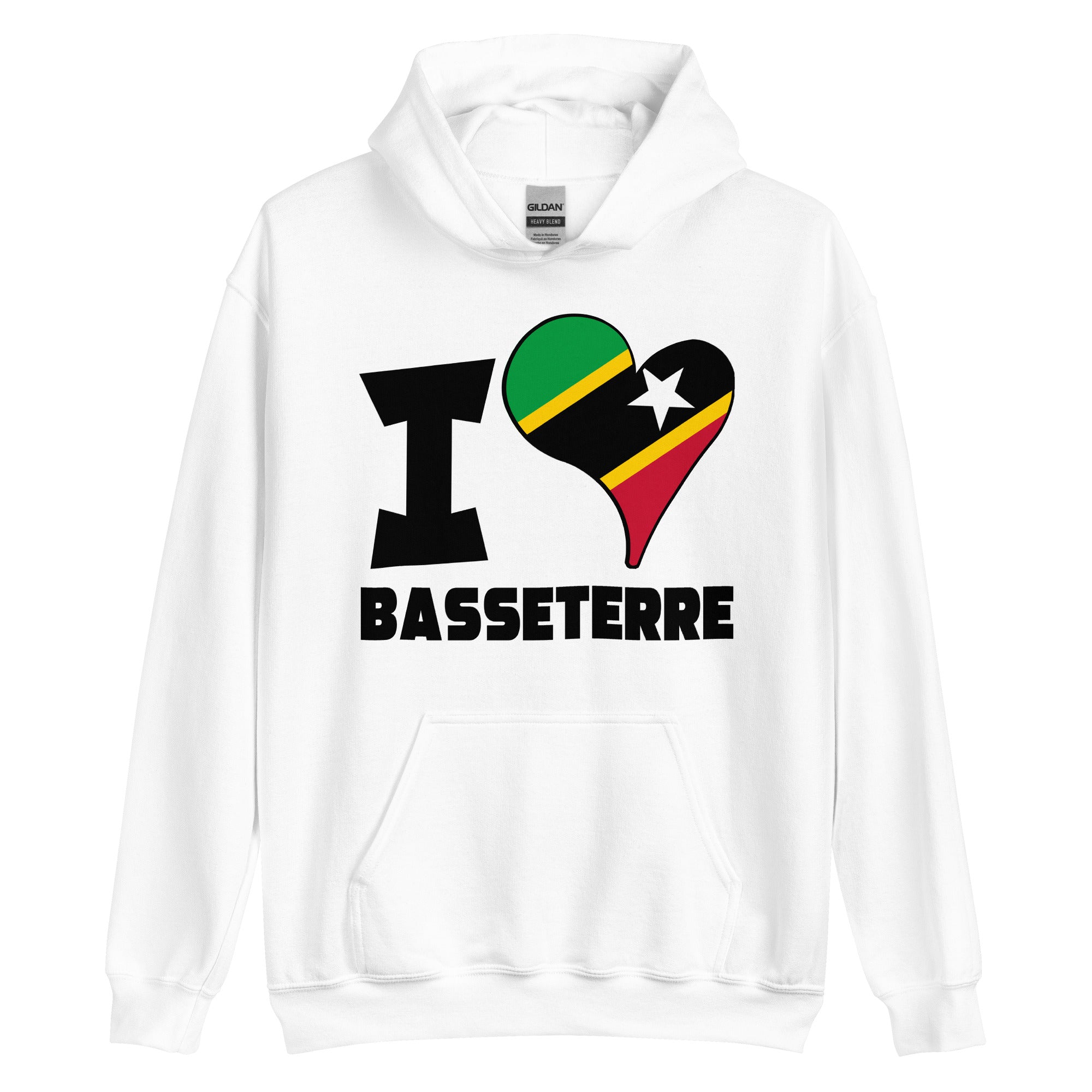 Unisex Hoodie - I Love Basseterre Flag