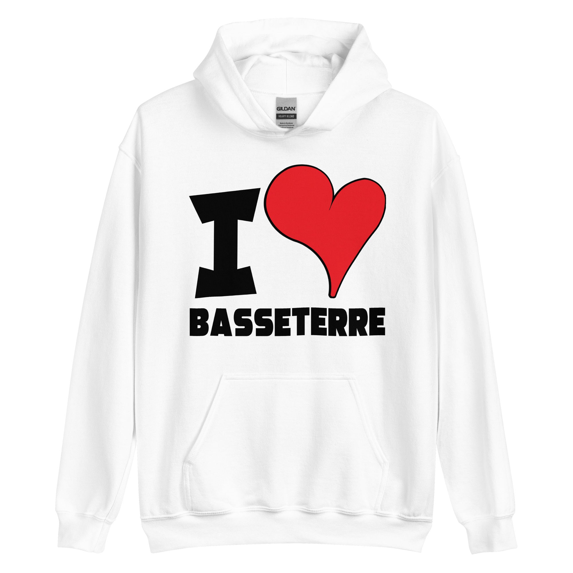 Unisex Hoodie - I Love Basseterre Red