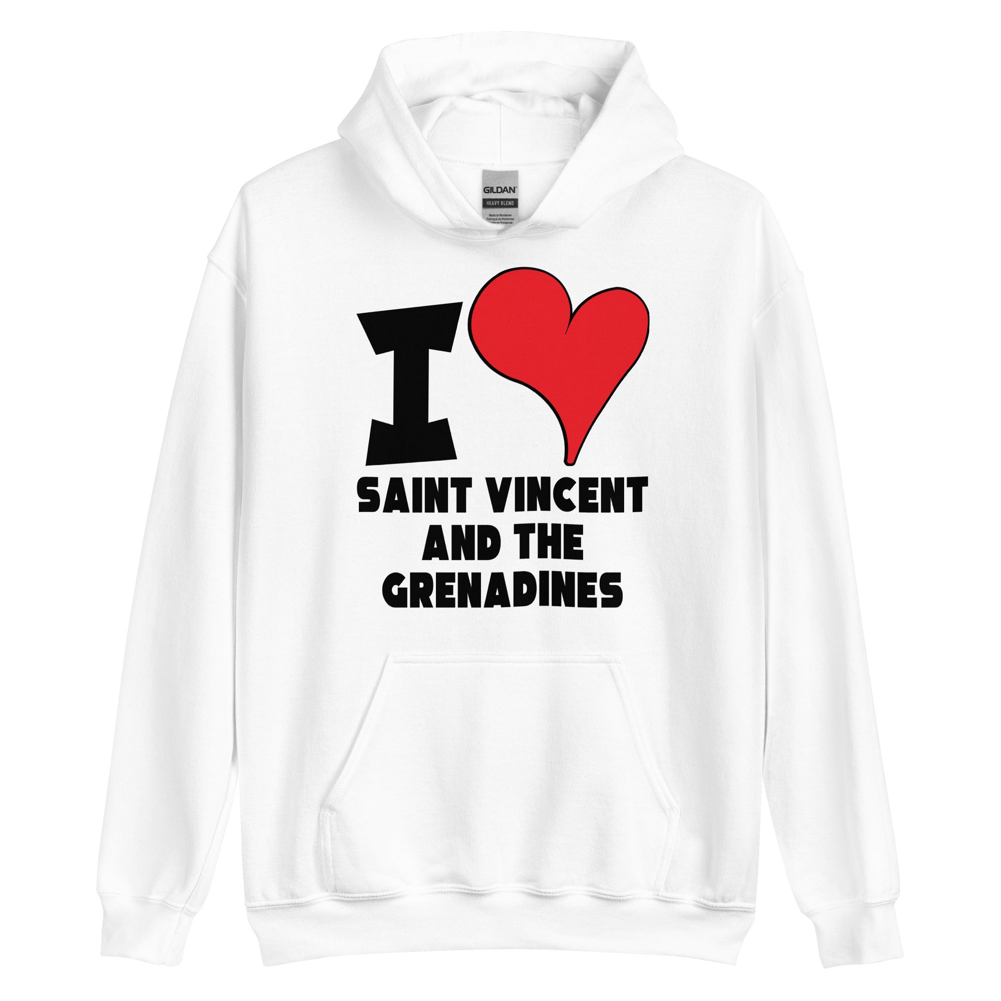 Unisex Hoodie - I Love Saint Vincent and the Grenadines Red