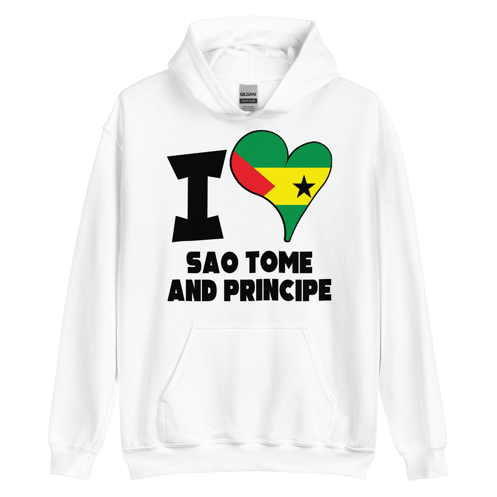 Unisex Hoodie - I Love São Tomé and Príncipe Flag