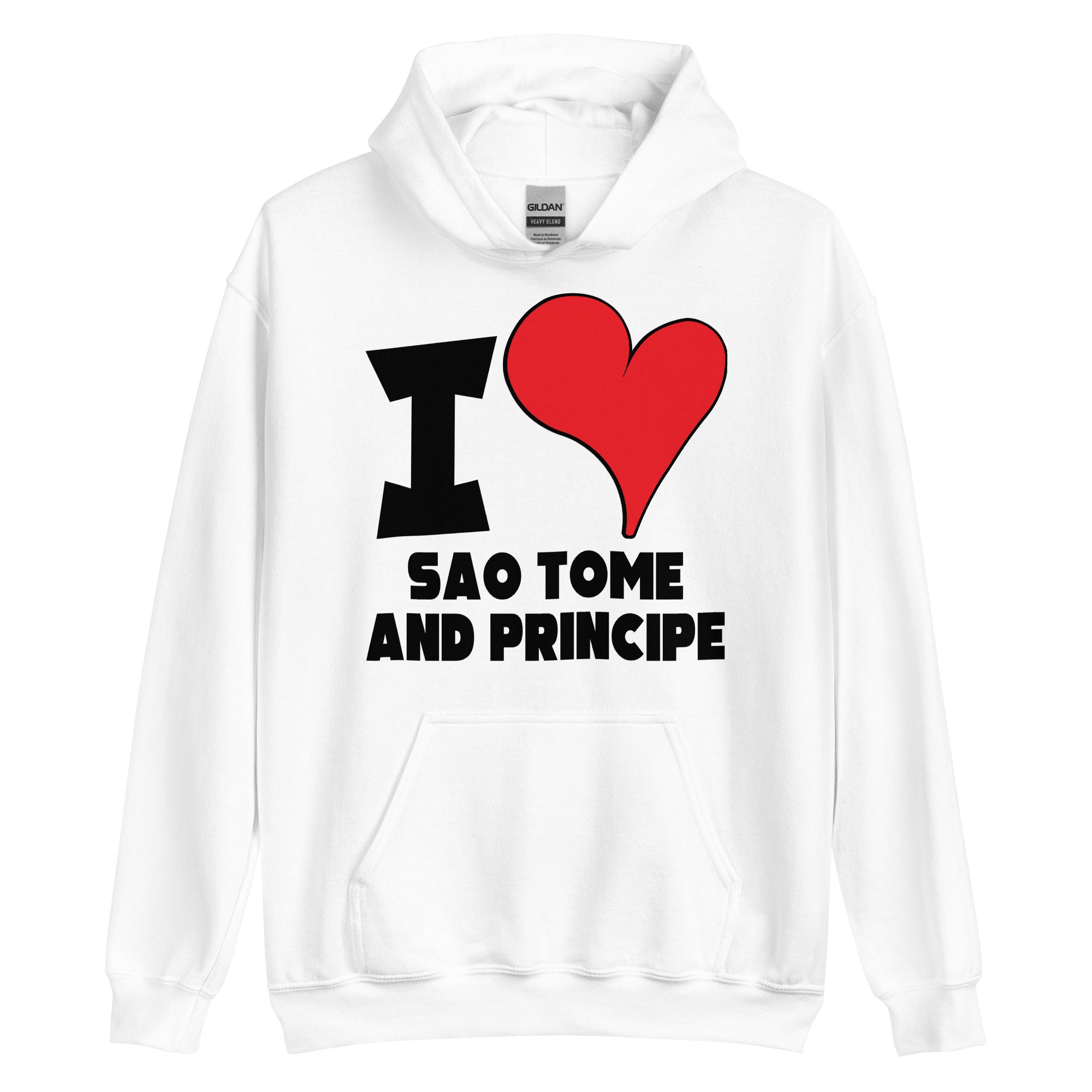 Unisex Hoodie - I Love São Tomé and Príncipe Red