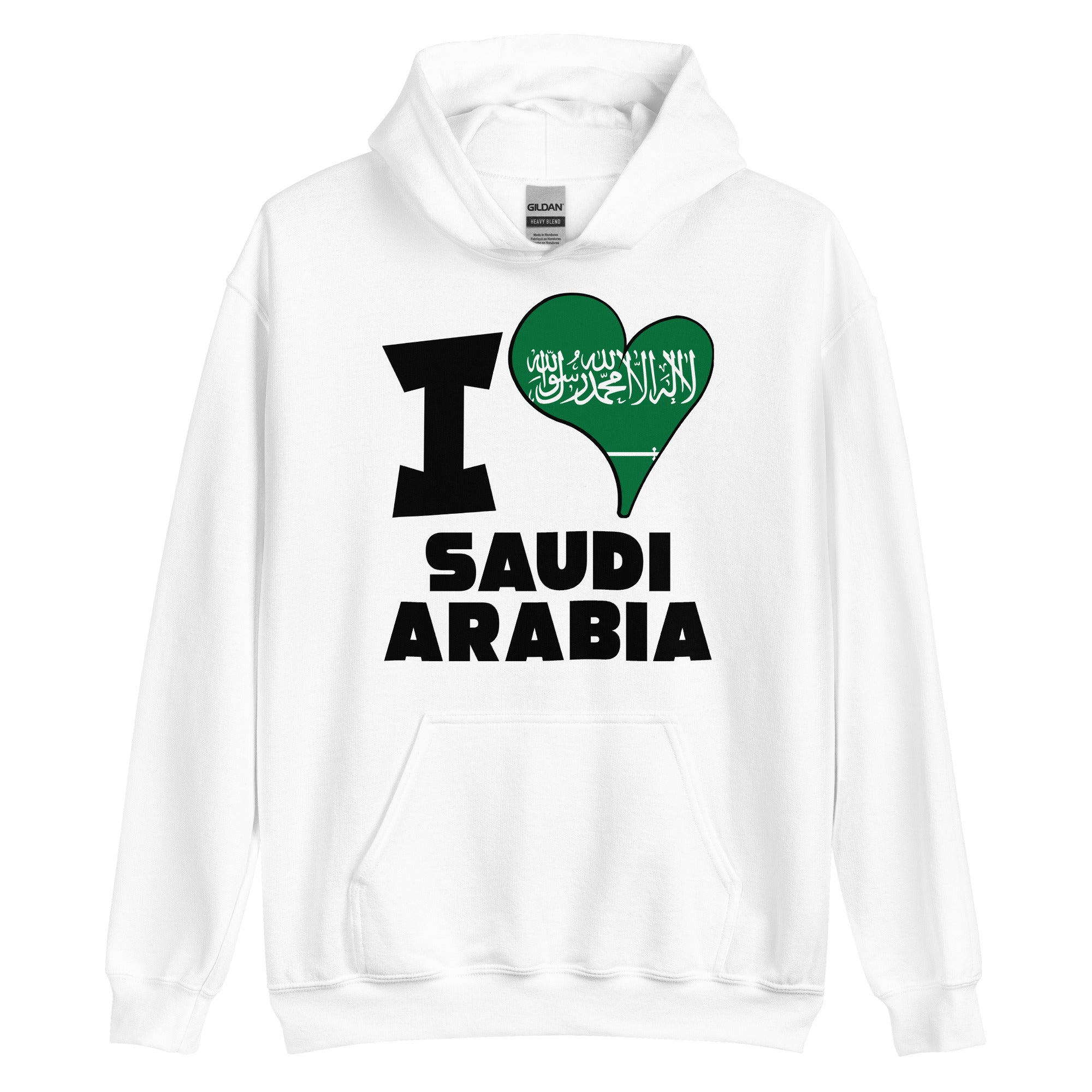 Unisex Hoodie - I Love Saudi Arabia Flag