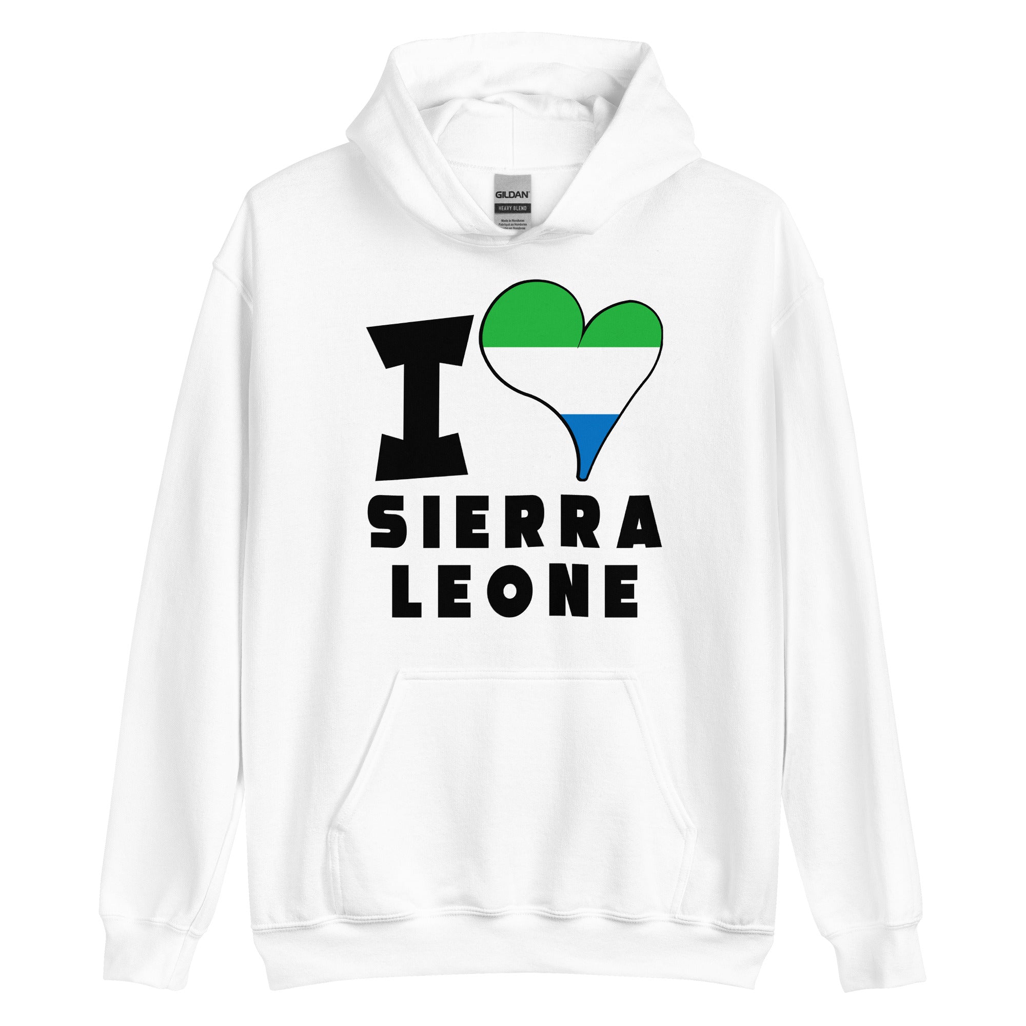 Unisex Hoodie - I Love Sierra Leone Flag