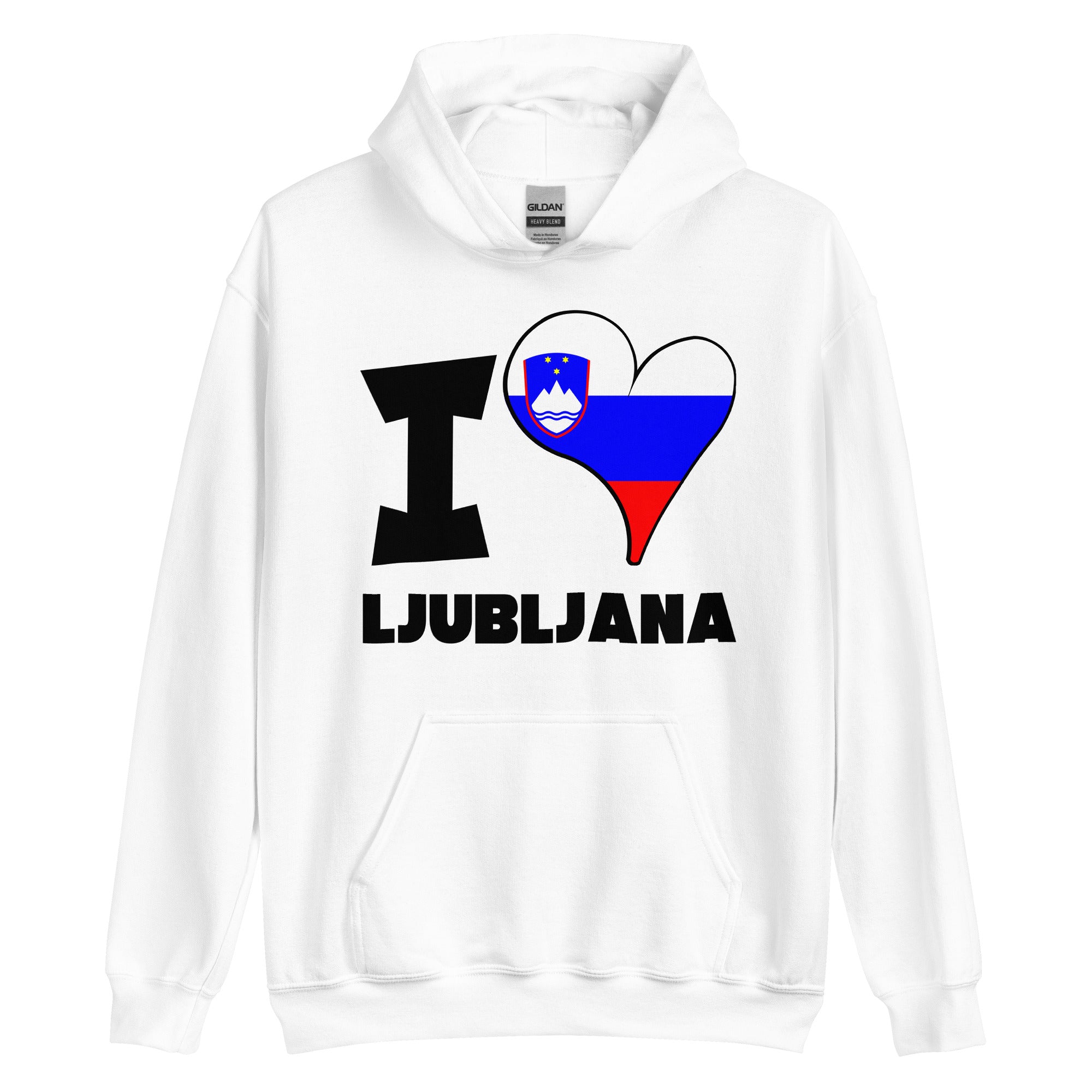 Unisex Hoodie - I Love Ljubljana Flag