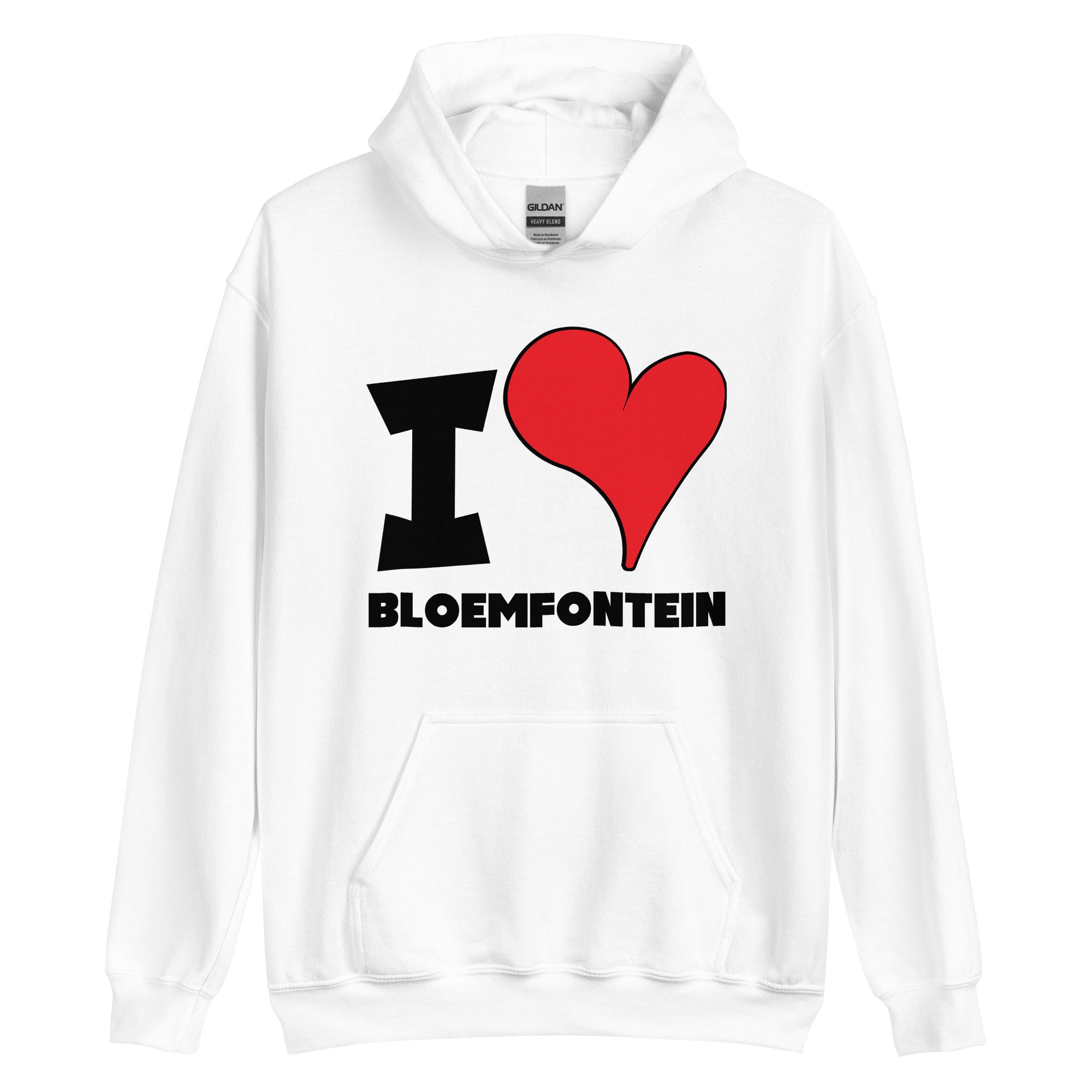 Unisex Hoodie - I Love Bloemfontein Red