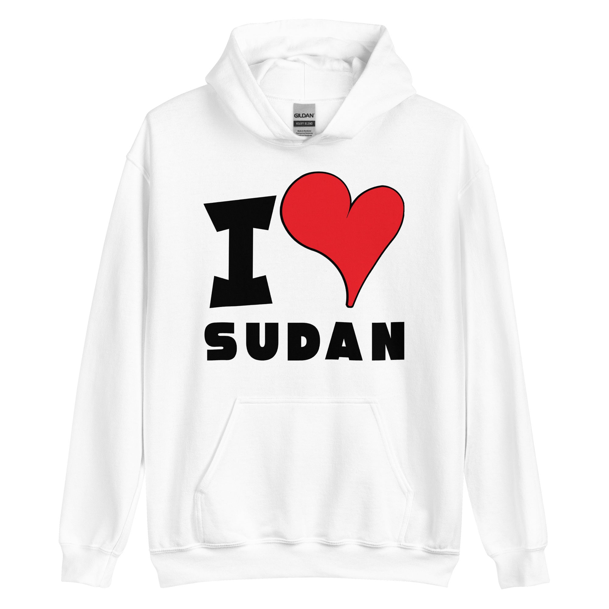 Unisex Hoodie - I Love Sudan Red