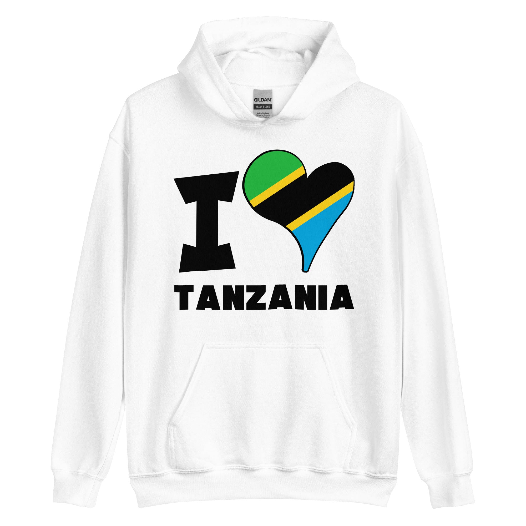 Unisex Hoodie - I Love Tanzania Flag