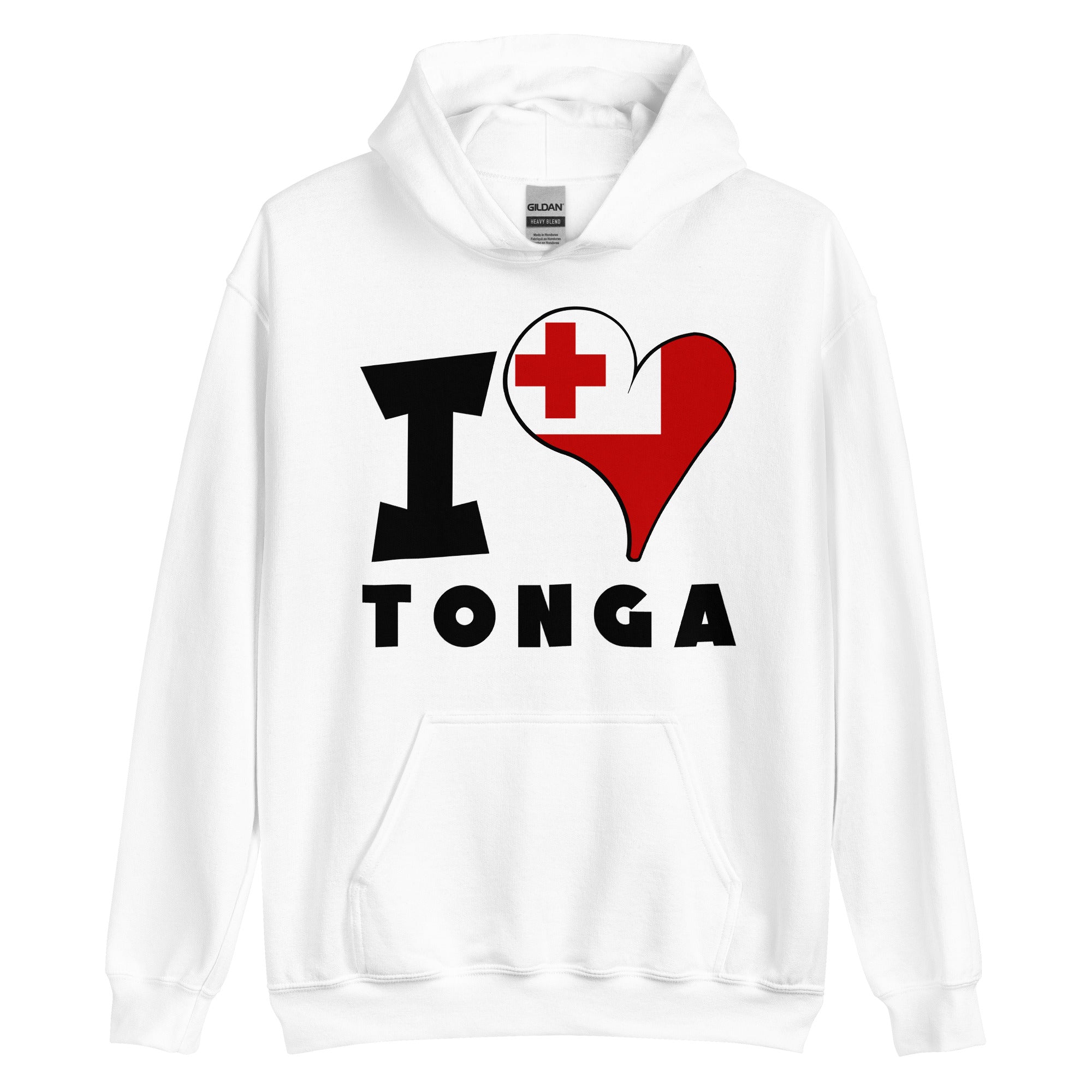 Unisex Hoodie - I Love Tonga Flag