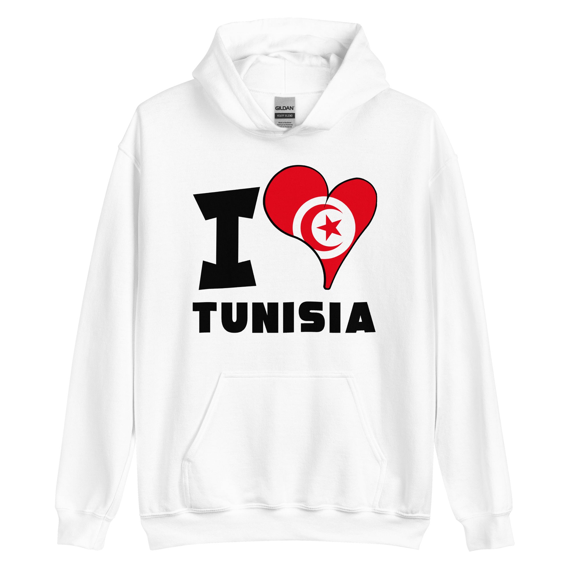 Unisex Hoodie - I Love Tunisia Flag