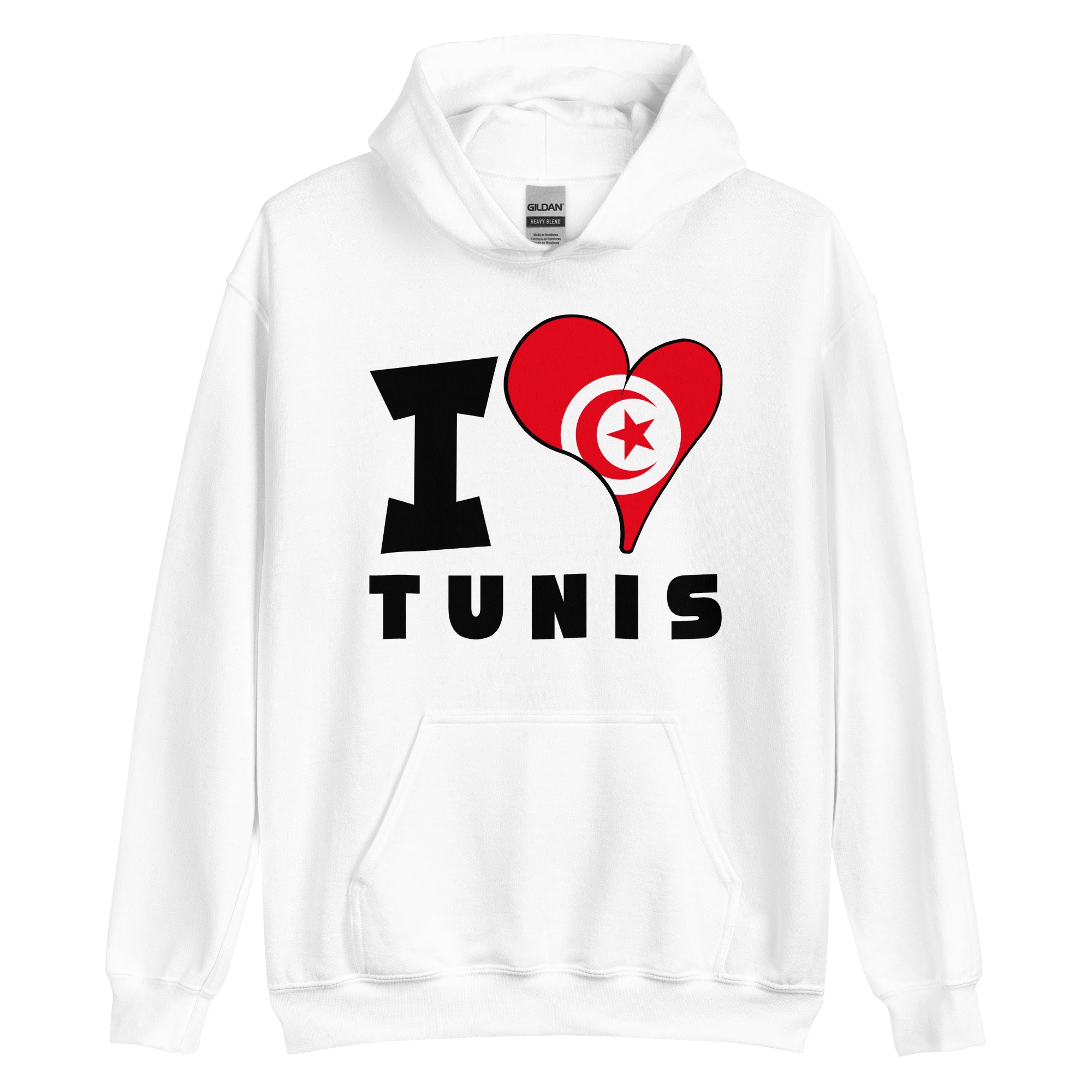 Unisex Hoodie - I Love Tunis Flag