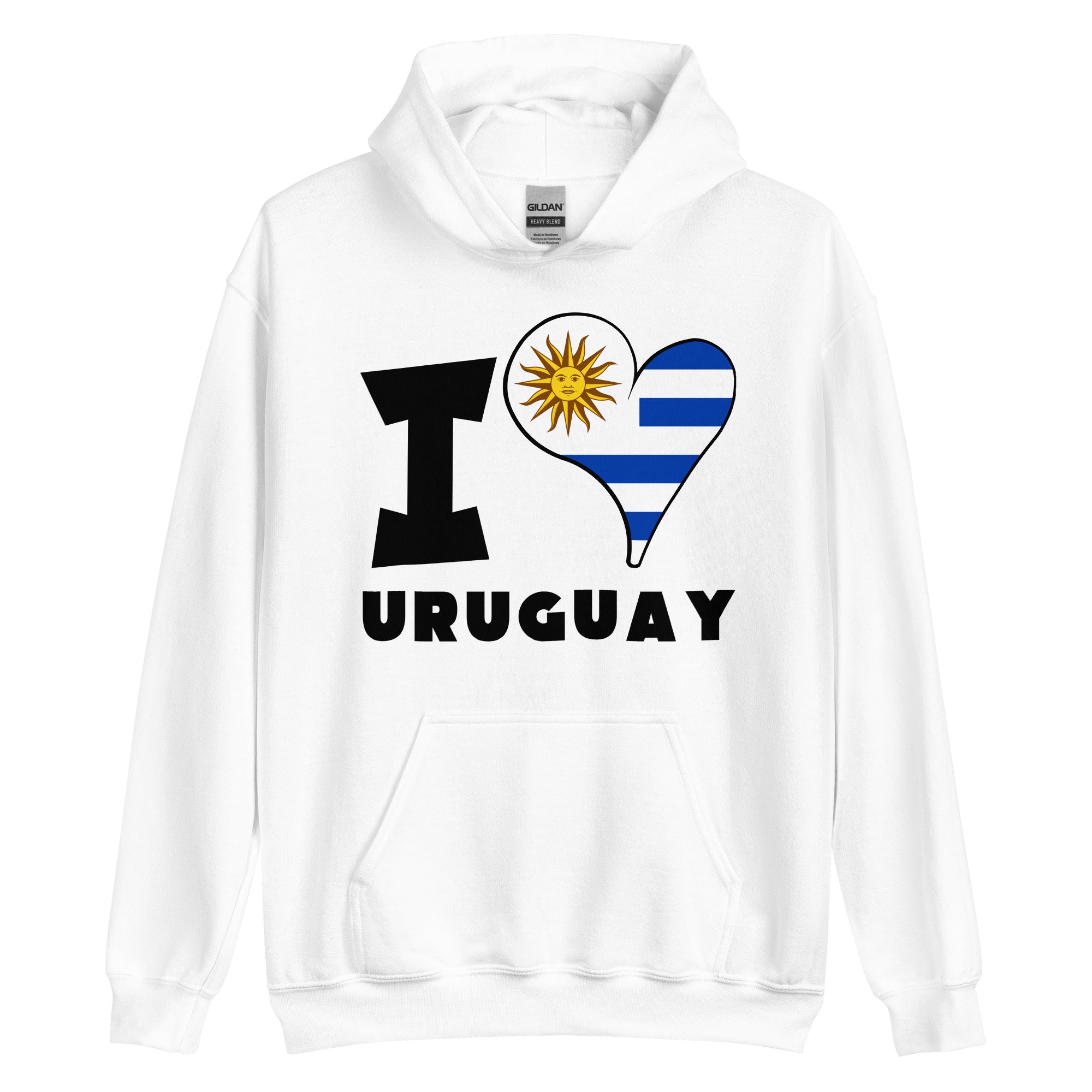 Unisex Hoodie - I Love Uruguay Flag