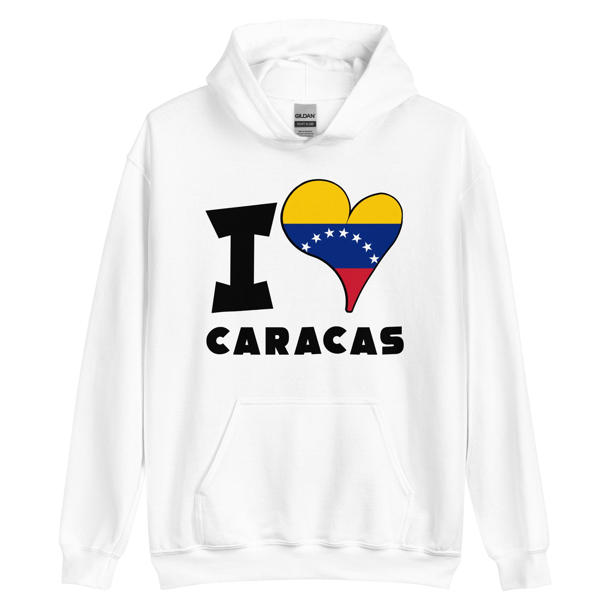 Unisex Hoodie - I Love Caracas Flag