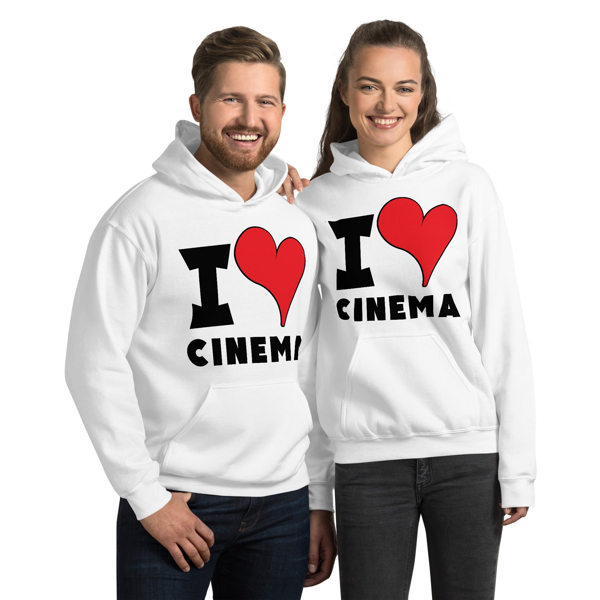 Unisex Hoodie - I Love Cinema Red