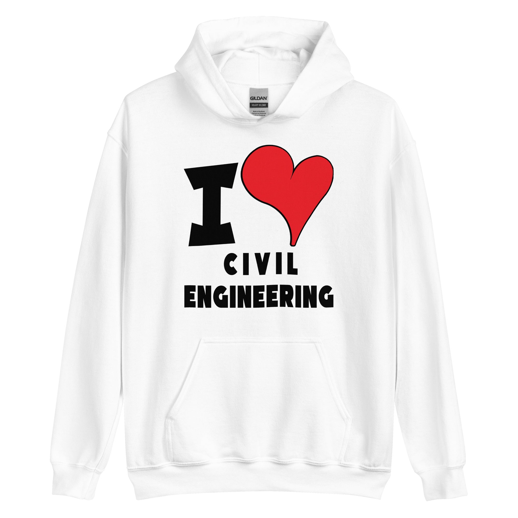 Unisex Hoodie - I Love Civil Engineering Red